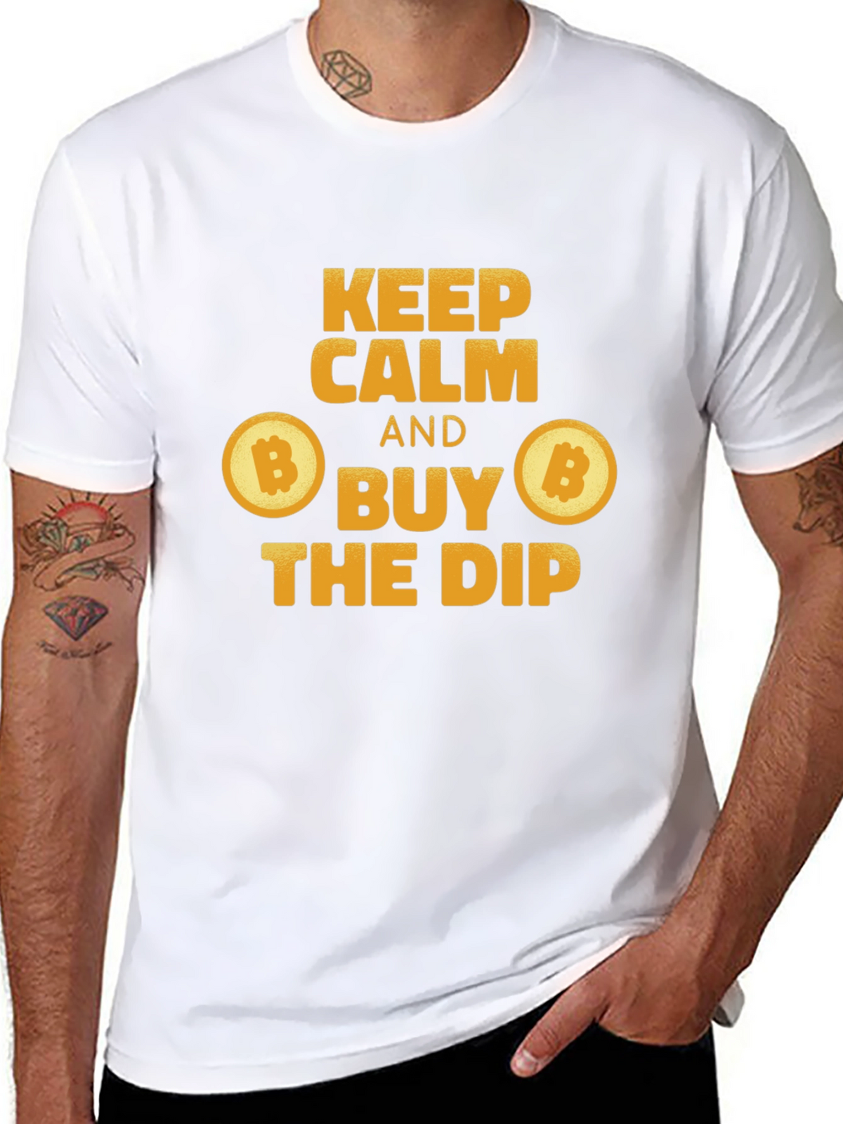 Keep Calm Buy the Dip Bitcoin Crypto T-Shirt