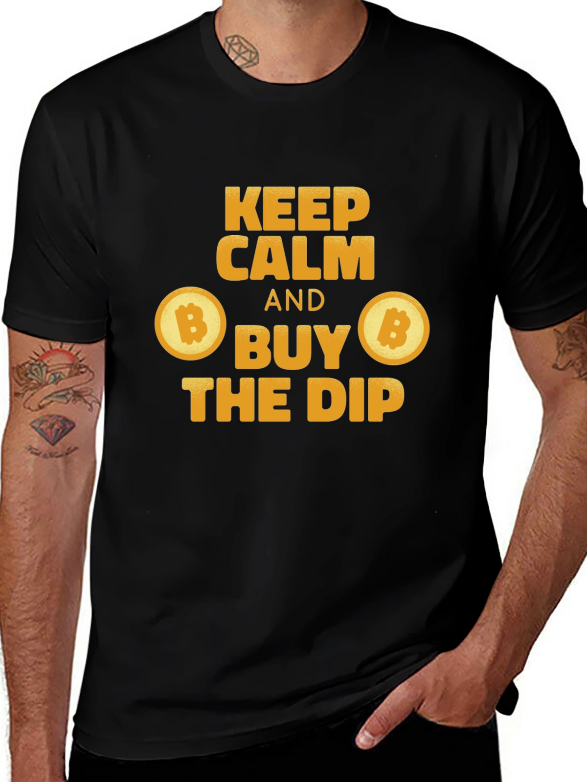 Keep Calm Buy the Dip Bitcoin Crypto T-Shirt