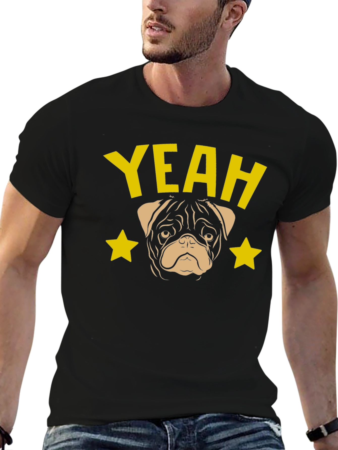 Yeah Pug Graphic T-Shirt - Trendy Dog Lover Tee