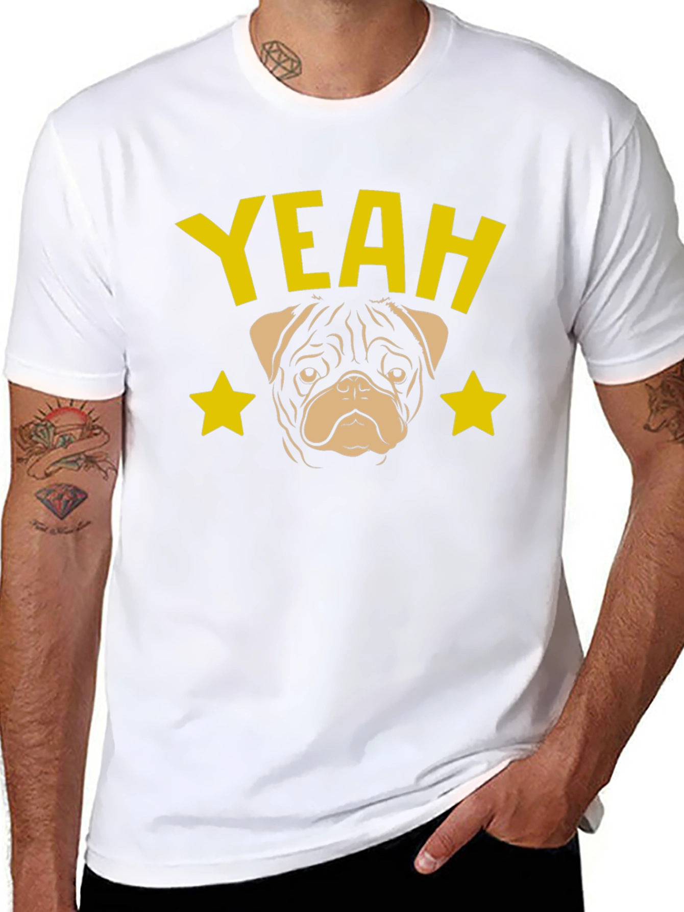 Yeah Pug Graphic T-Shirt - Trendy Dog Lover Tee