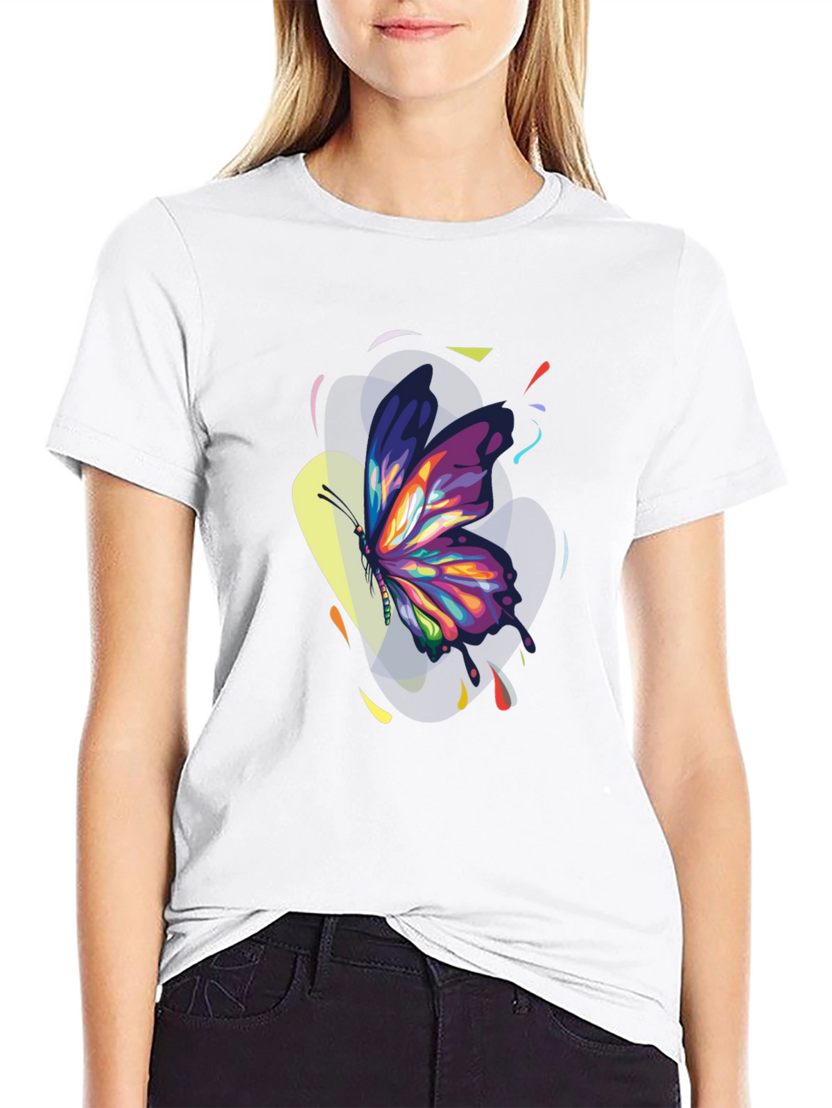 Butterfly Art Black T-Shirt