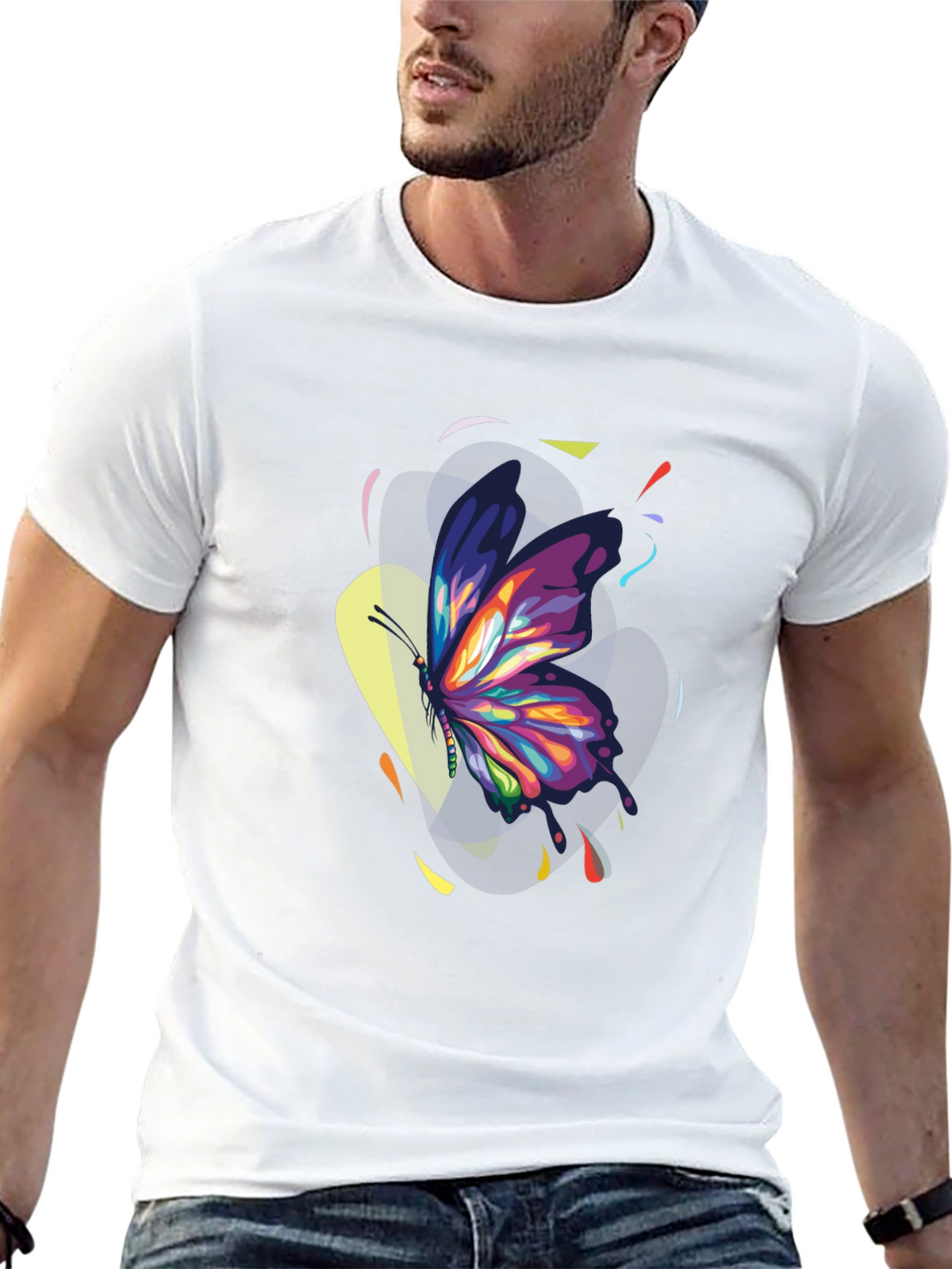Butterfly Art Black T-Shirt