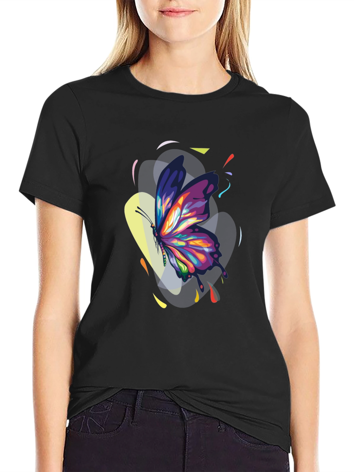 Butterfly Art Black T-Shirt