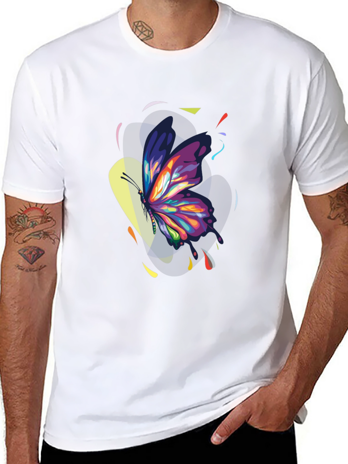 Butterfly Art Black T-Shirt