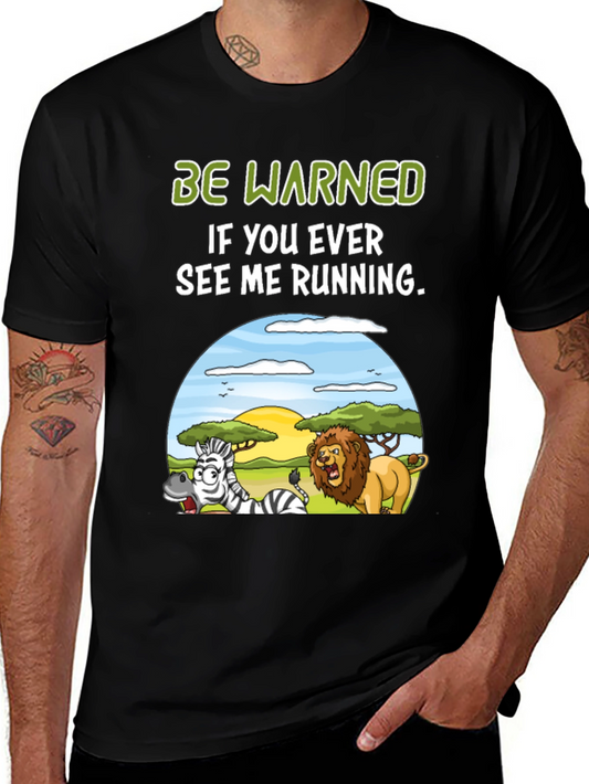Be Warned Zebra Lion Funny T-Shirt