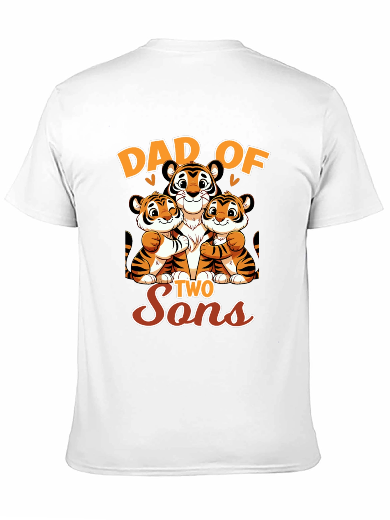 Dad of Two Sons Tiger Graphic T-Shirt