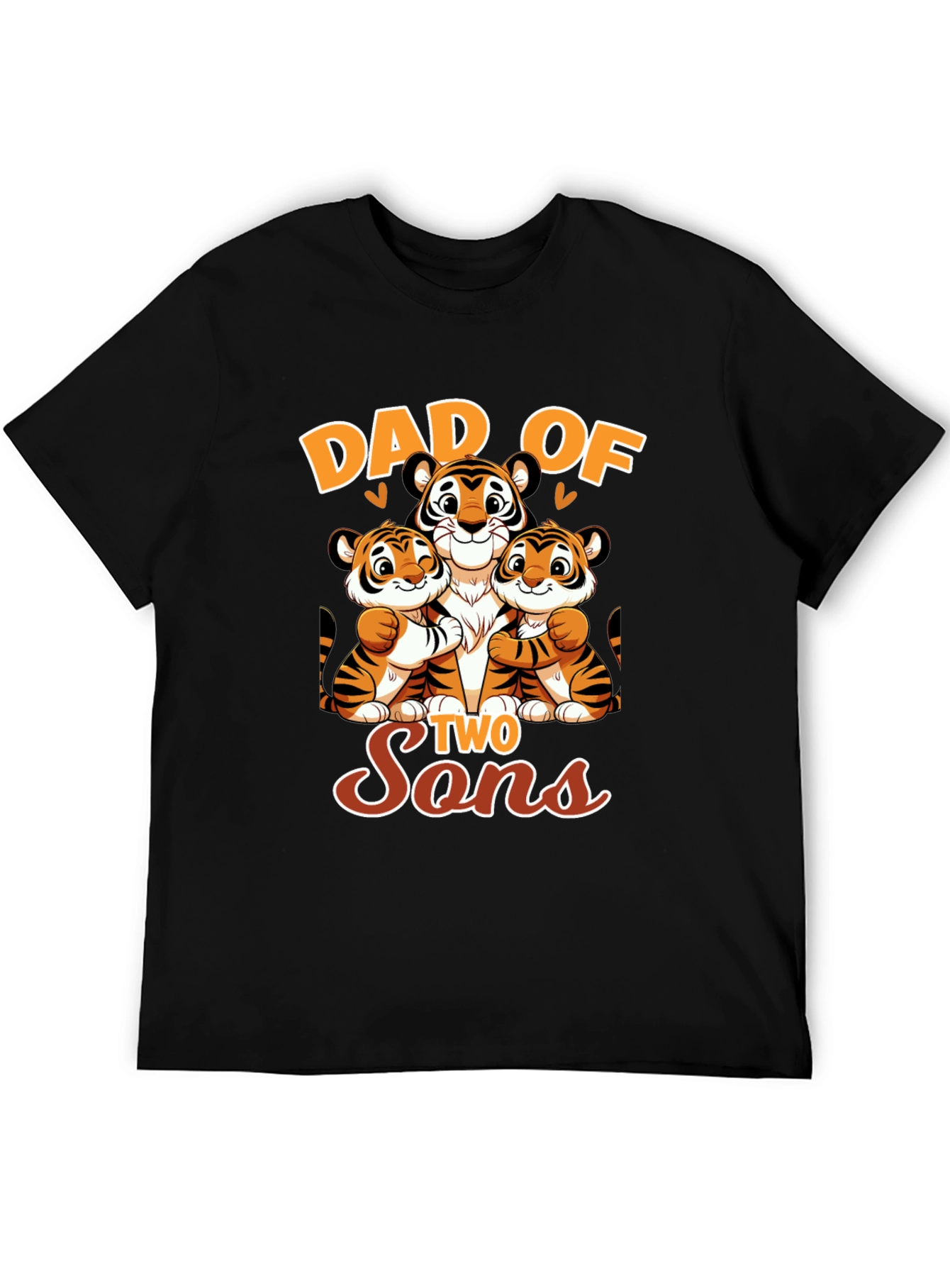 Dad of Two Sons Tiger Graphic T-Shirt