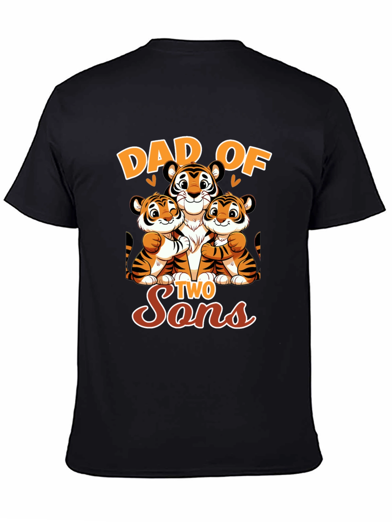 Dad of Two Sons Tiger Graphic T-Shirt
