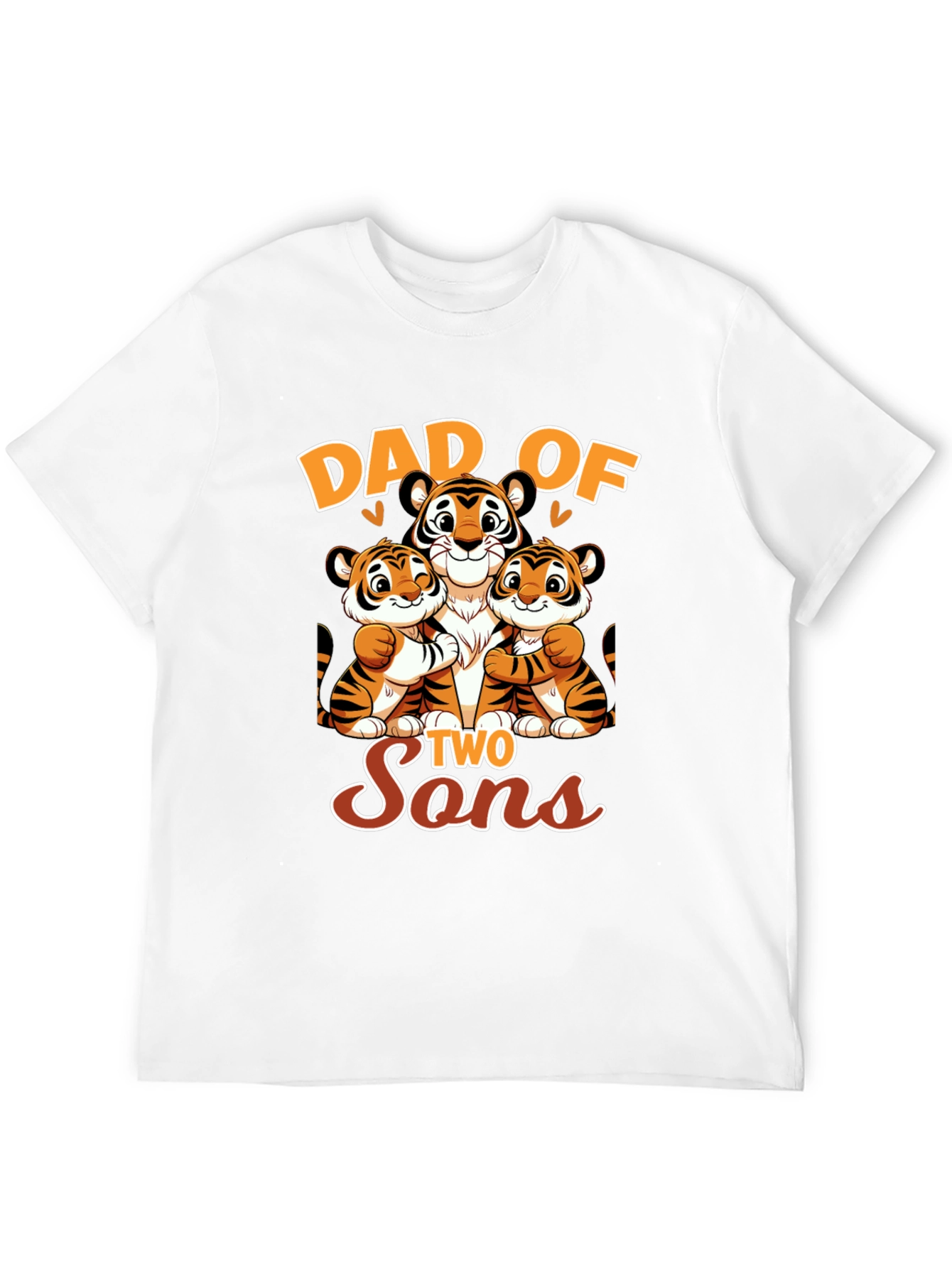 Dad of Two Sons Tiger Graphic T-Shirt