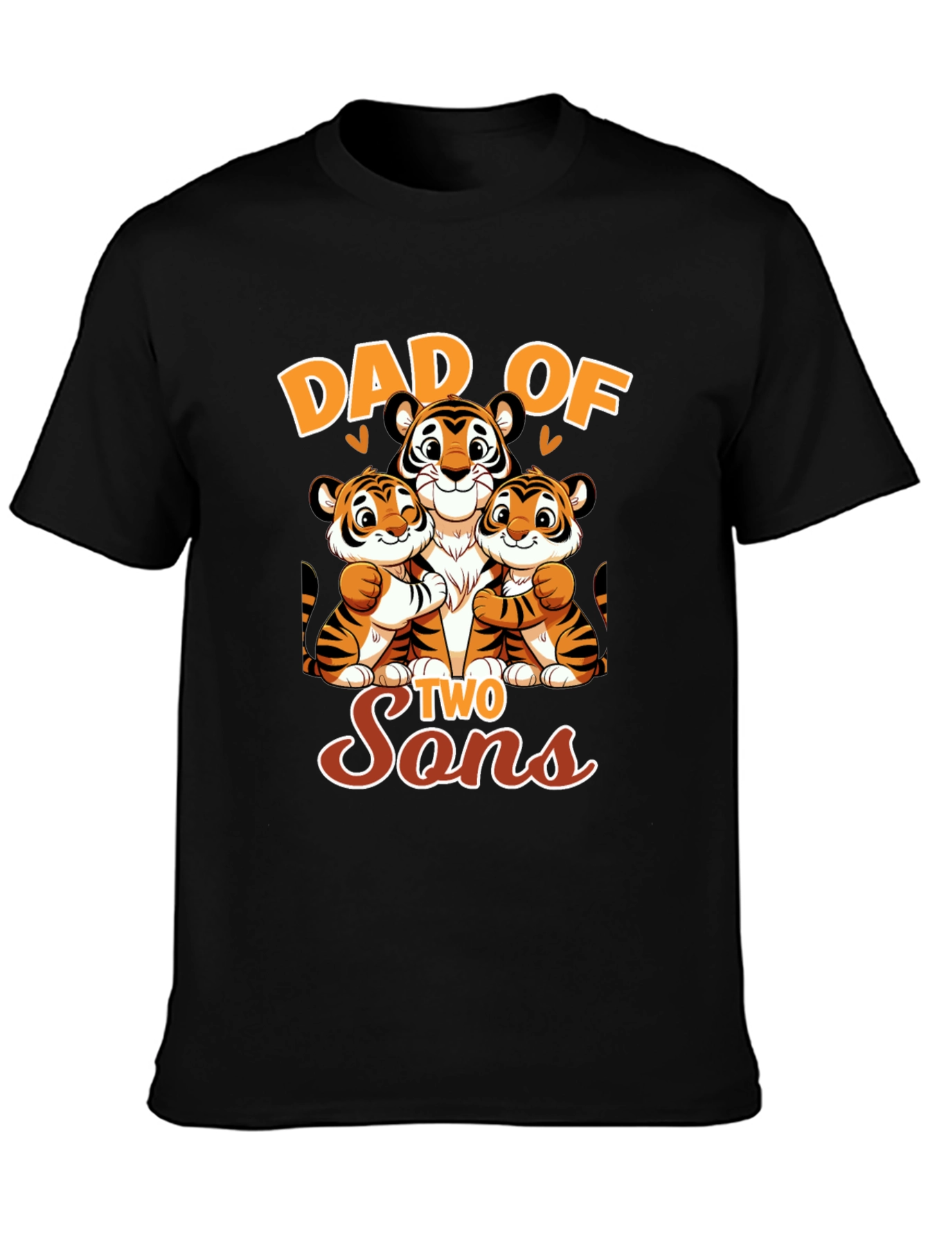 Dad of Two Sons Tiger Graphic T-Shirt