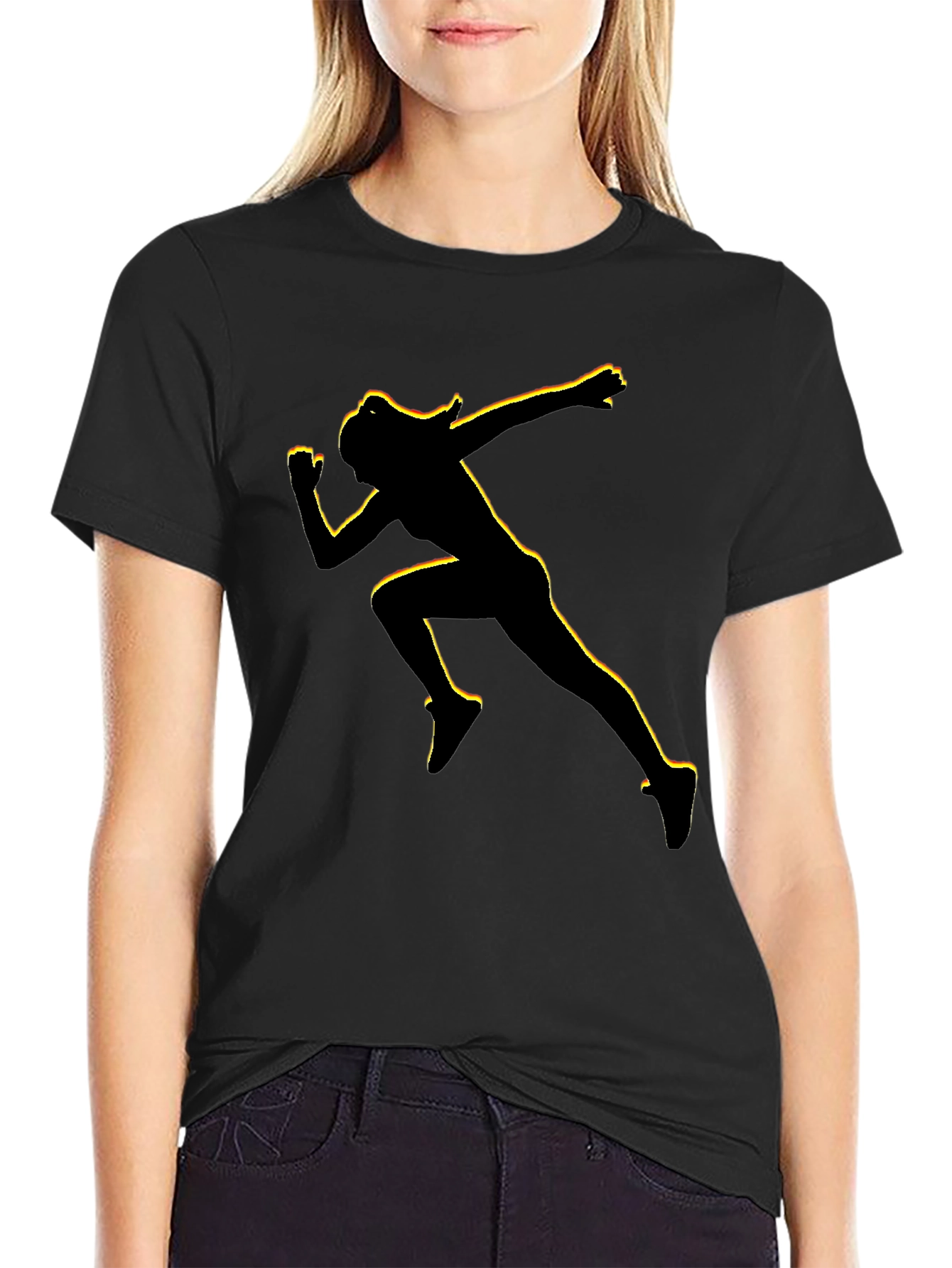 Runner Graphic Tee - Black Cotton Blend