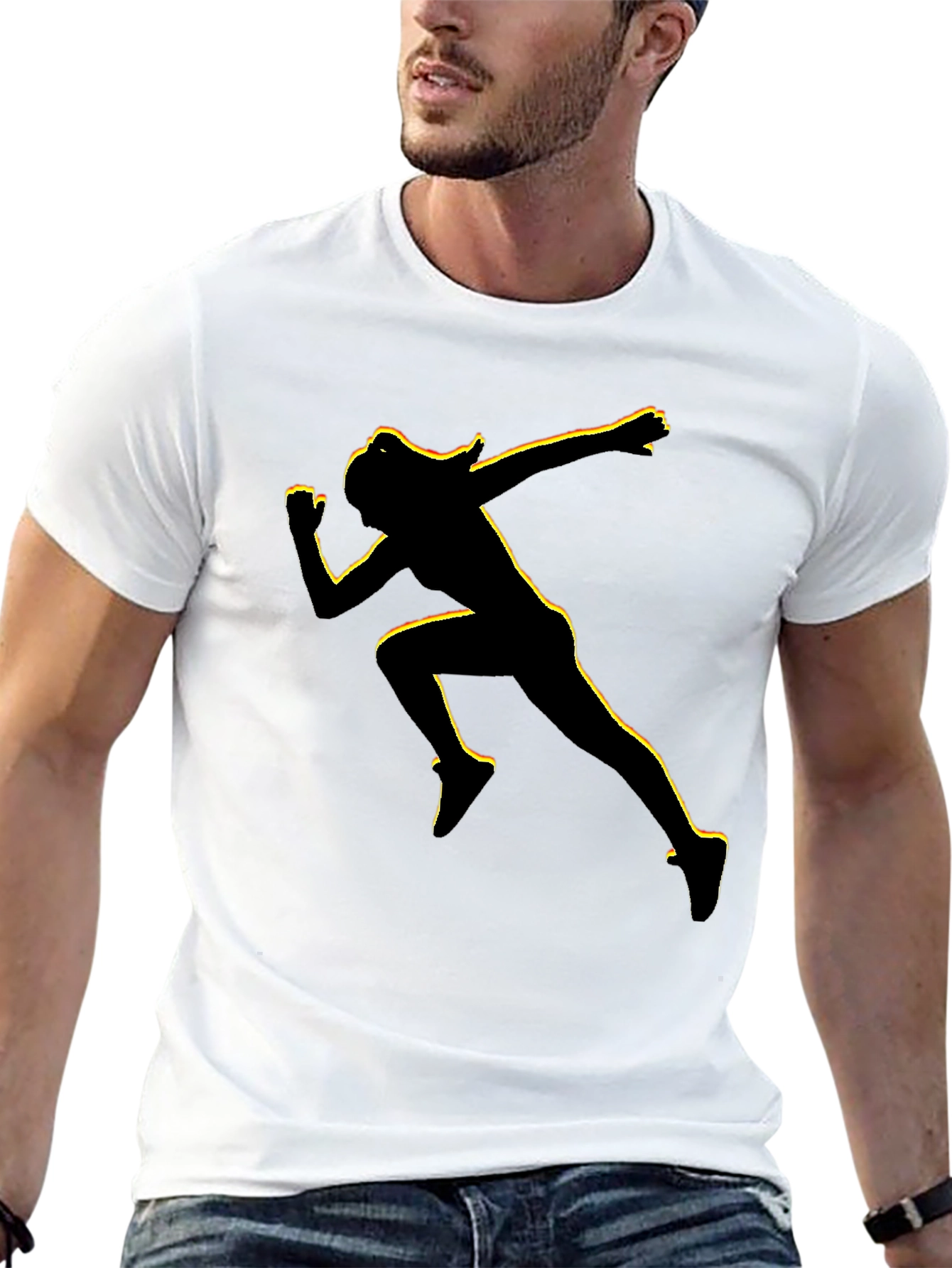 Runner Graphic Tee - Black Cotton Blend