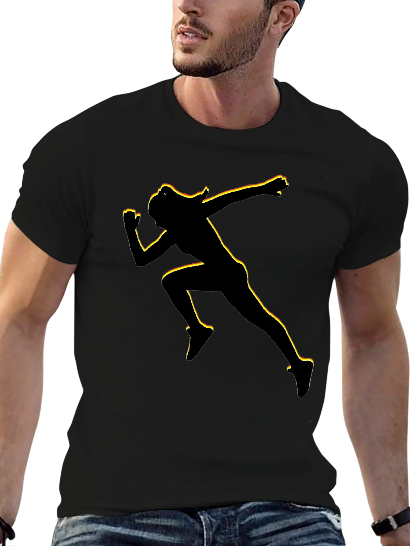 Runner Graphic Tee - Black Cotton Blend