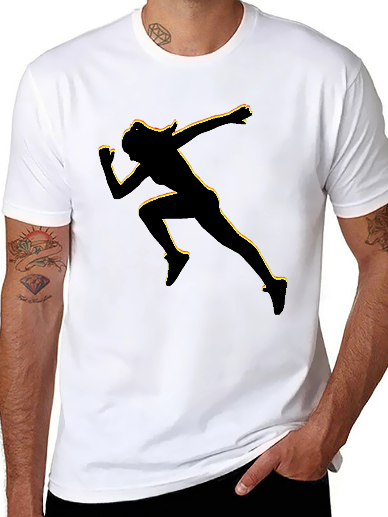 Runner Graphic Tee - Black Cotton Blend