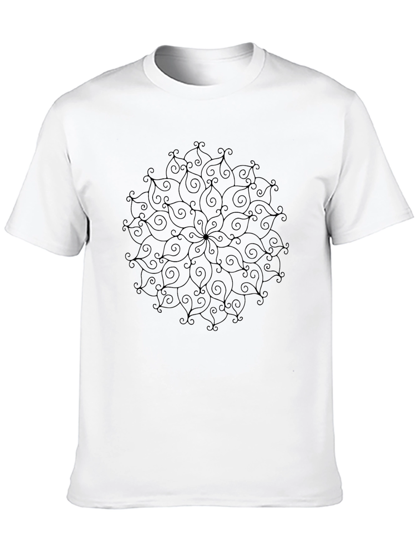 Black Mandala Graphic Tee - Modern Design