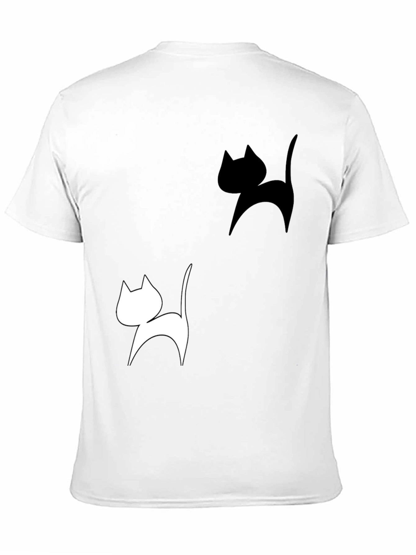 Cat Silhouette Graphic Tee - Black T-Shirt