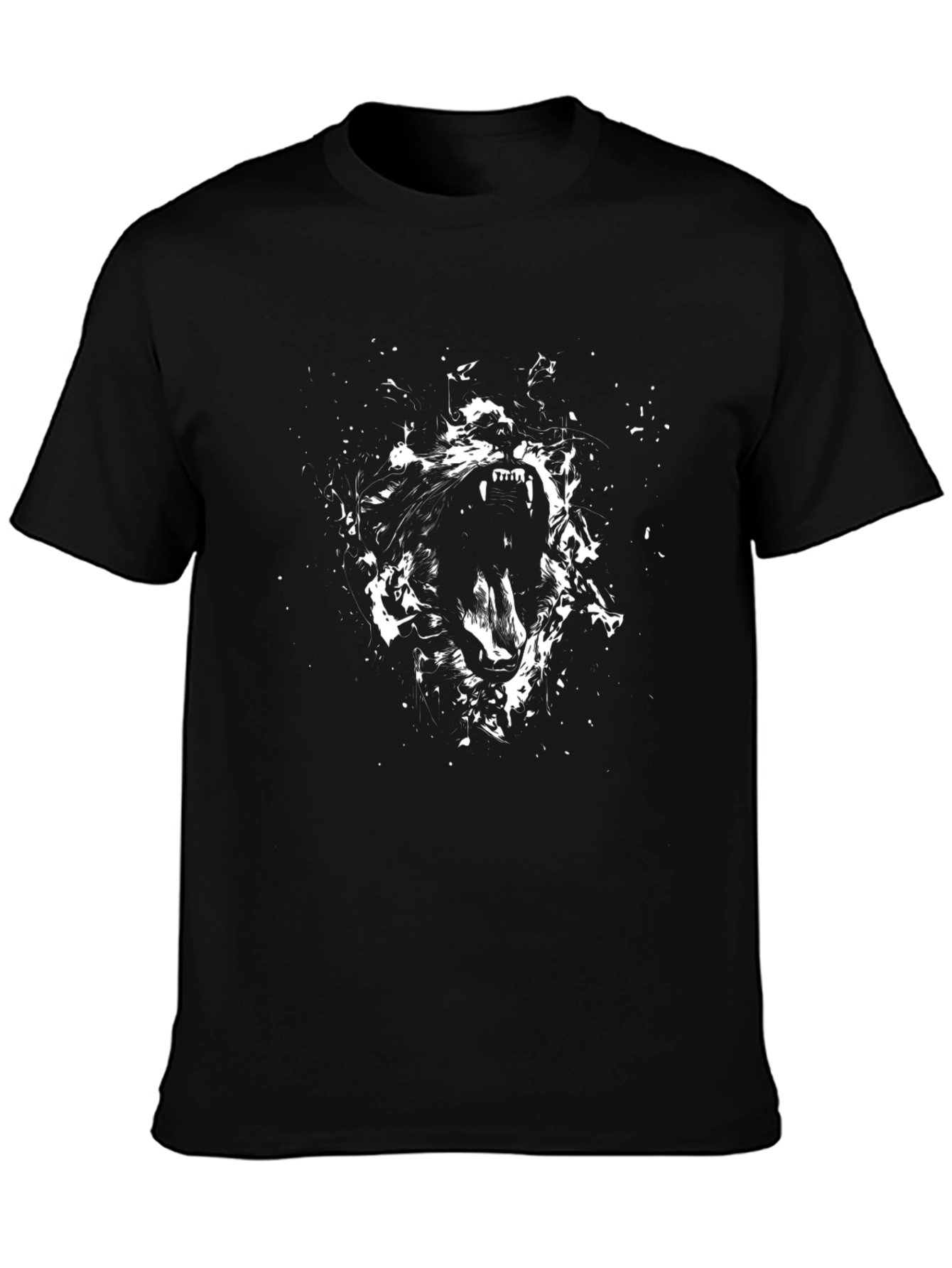 Roaring Wolf Graphic Black T-Shirt