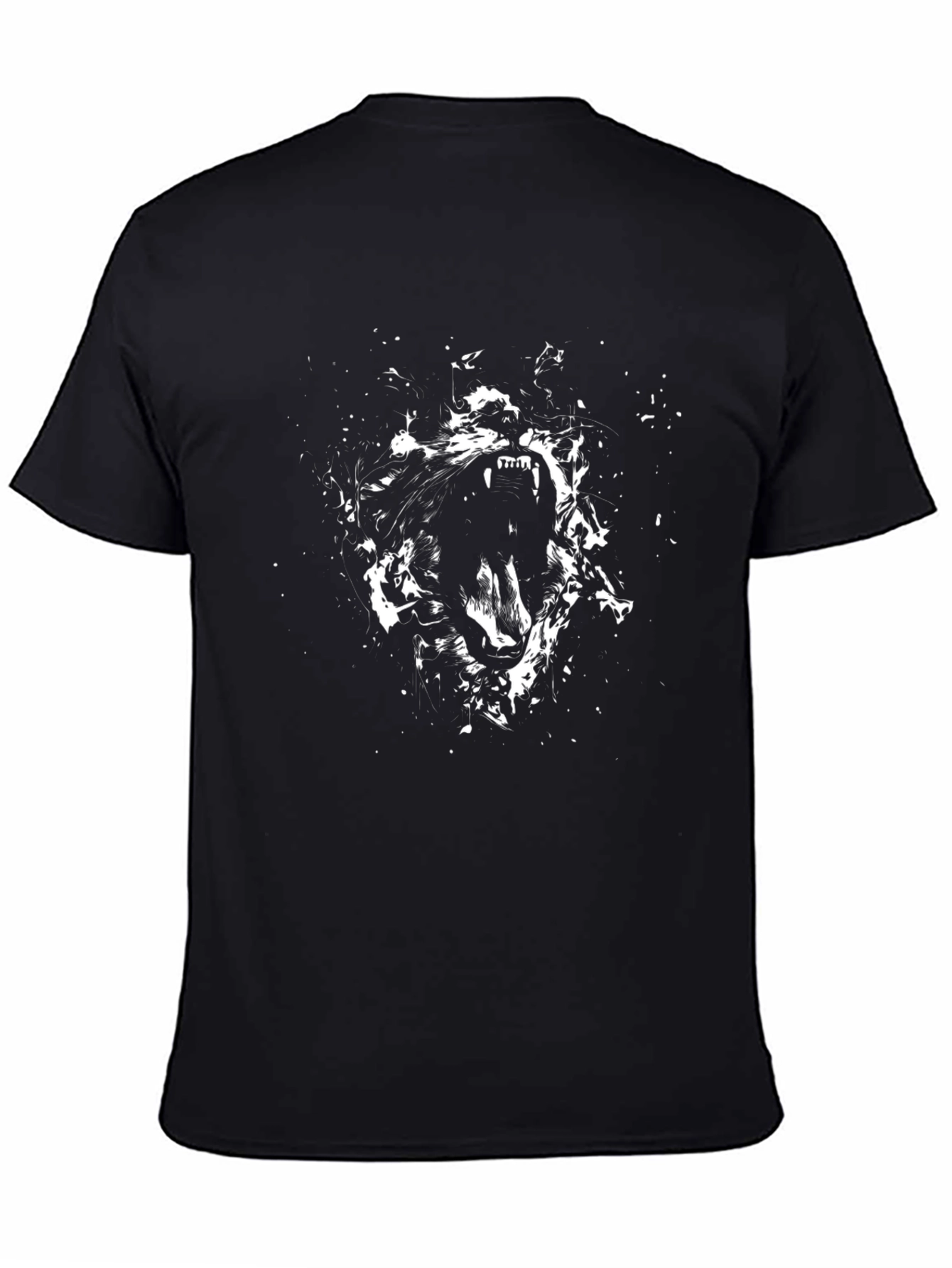 Roaring Wolf Graphic Black T-Shirt