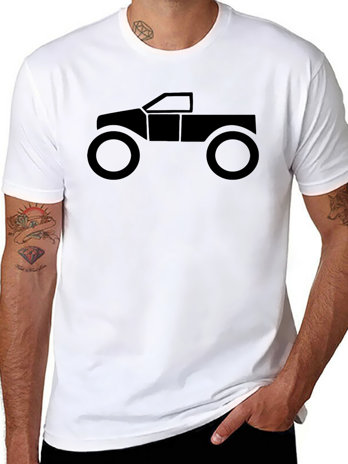 Off-Road Truck Graphic Tee - Black Cotton Casual