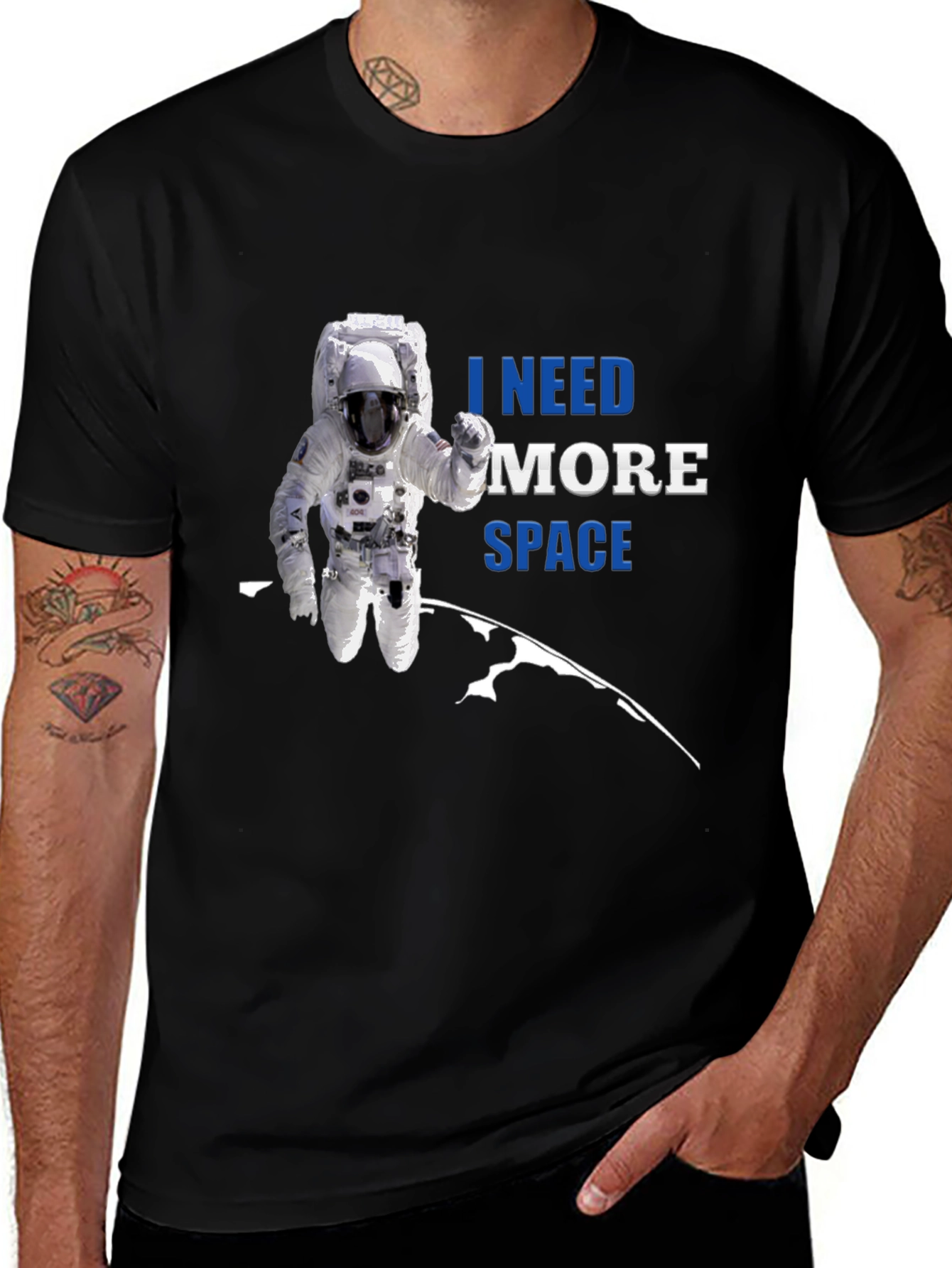 I Need More Space Astronaut Graphic T-Shirt