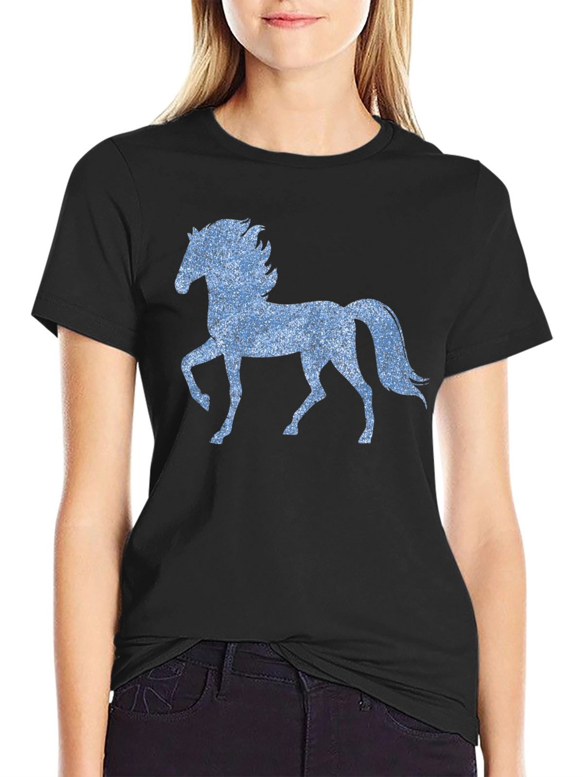 Horse Graphic T-Shirt - Black