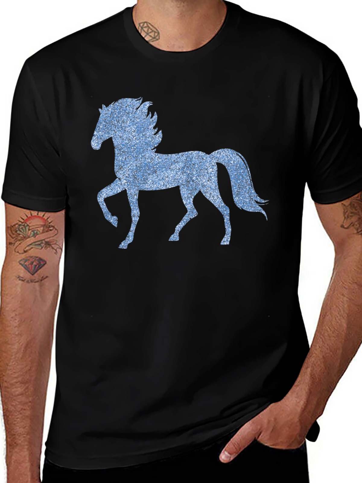 Horse Graphic T-Shirt - Black