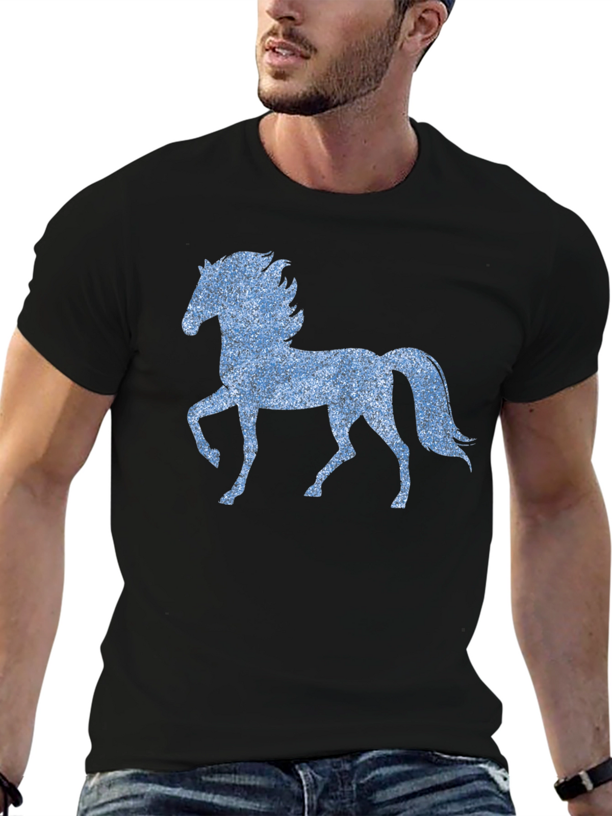 Horse Graphic T-Shirt - Black