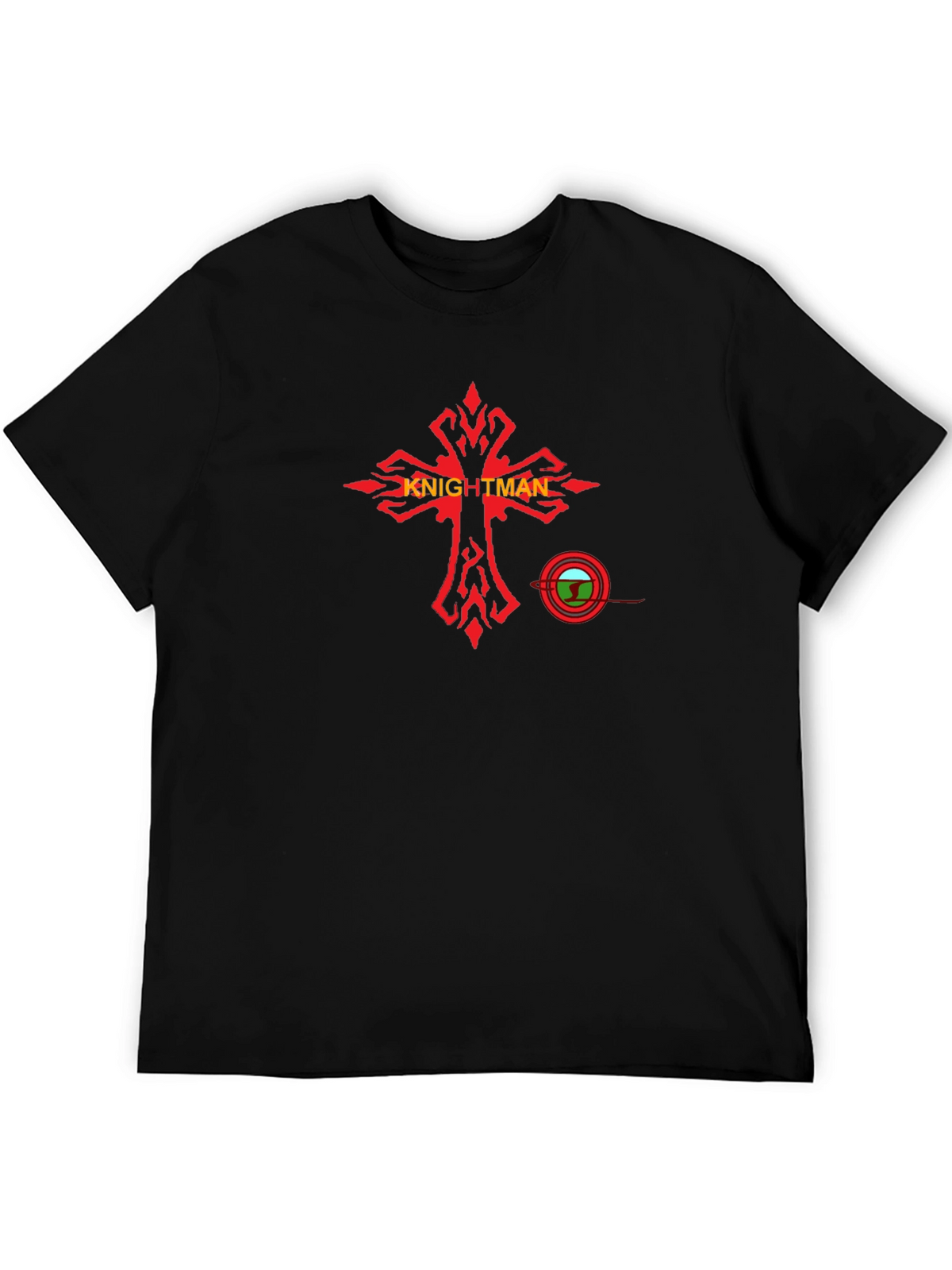 Knightman Graphic Tee - Black Cotton T-Shirt