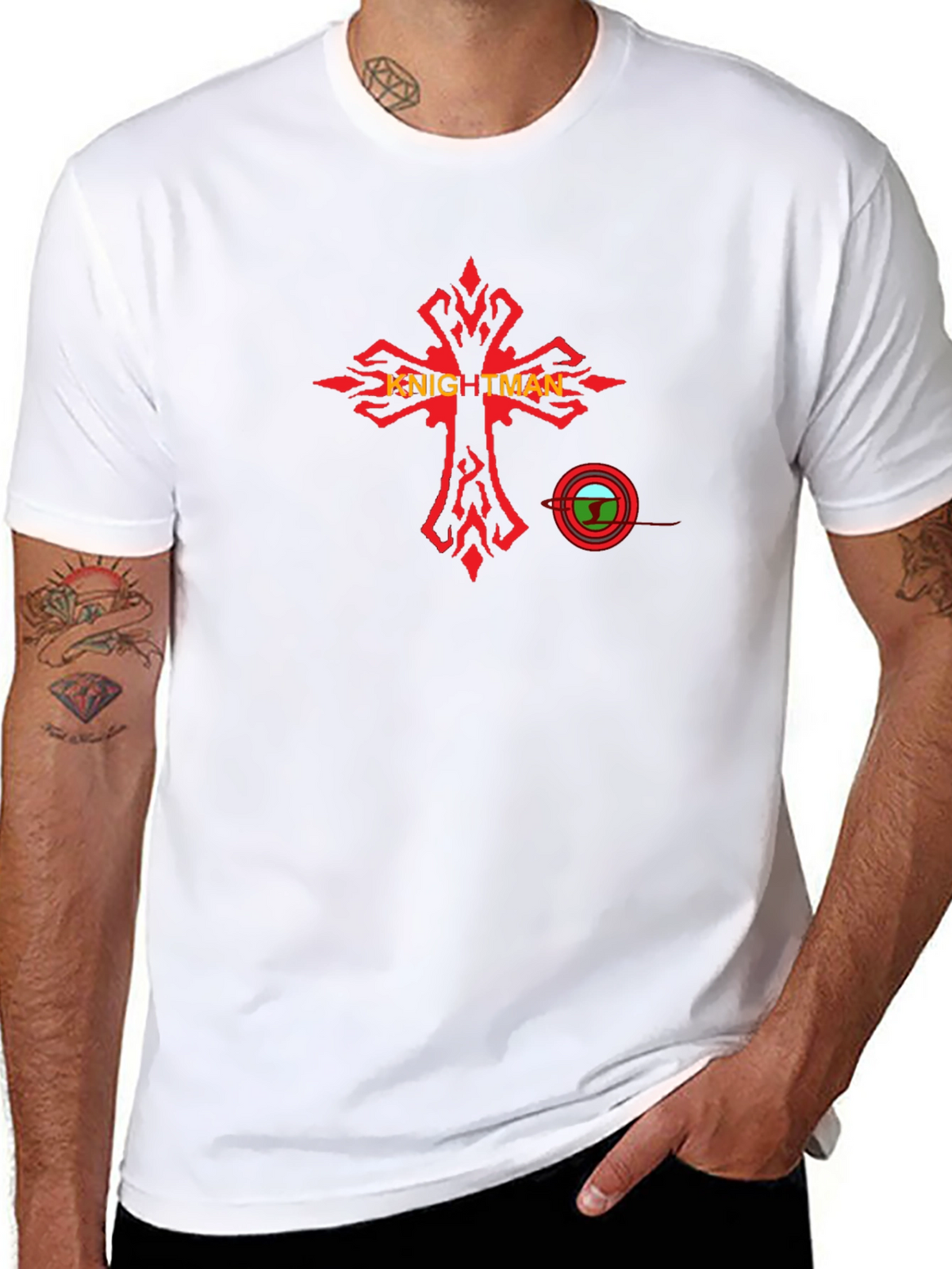Knightman Graphic Tee - Black Cotton T-Shirt