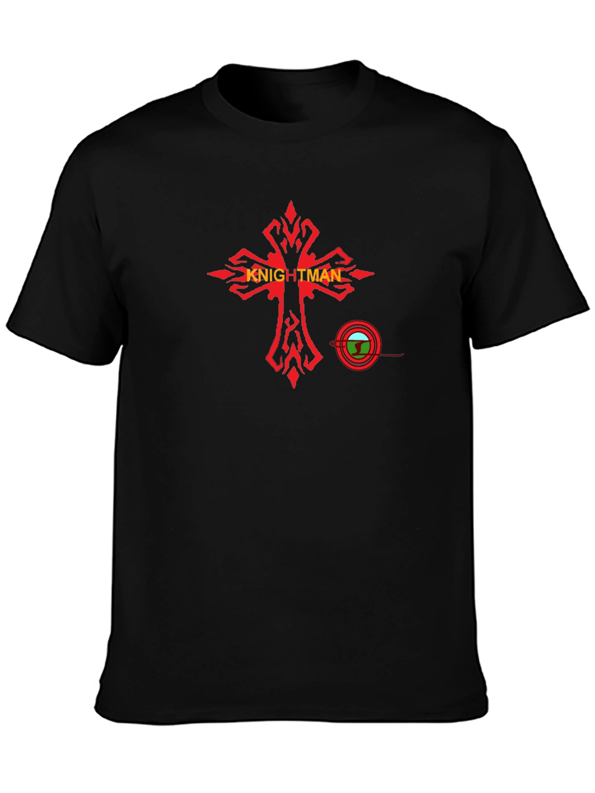 Knightman Graphic Tee - Black Cotton T-Shirt