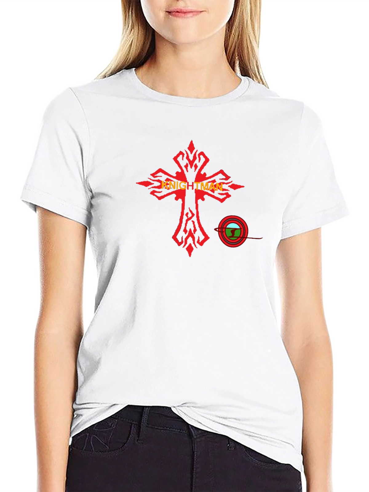 Knightman Graphic Tee - Black Cotton T-Shirt