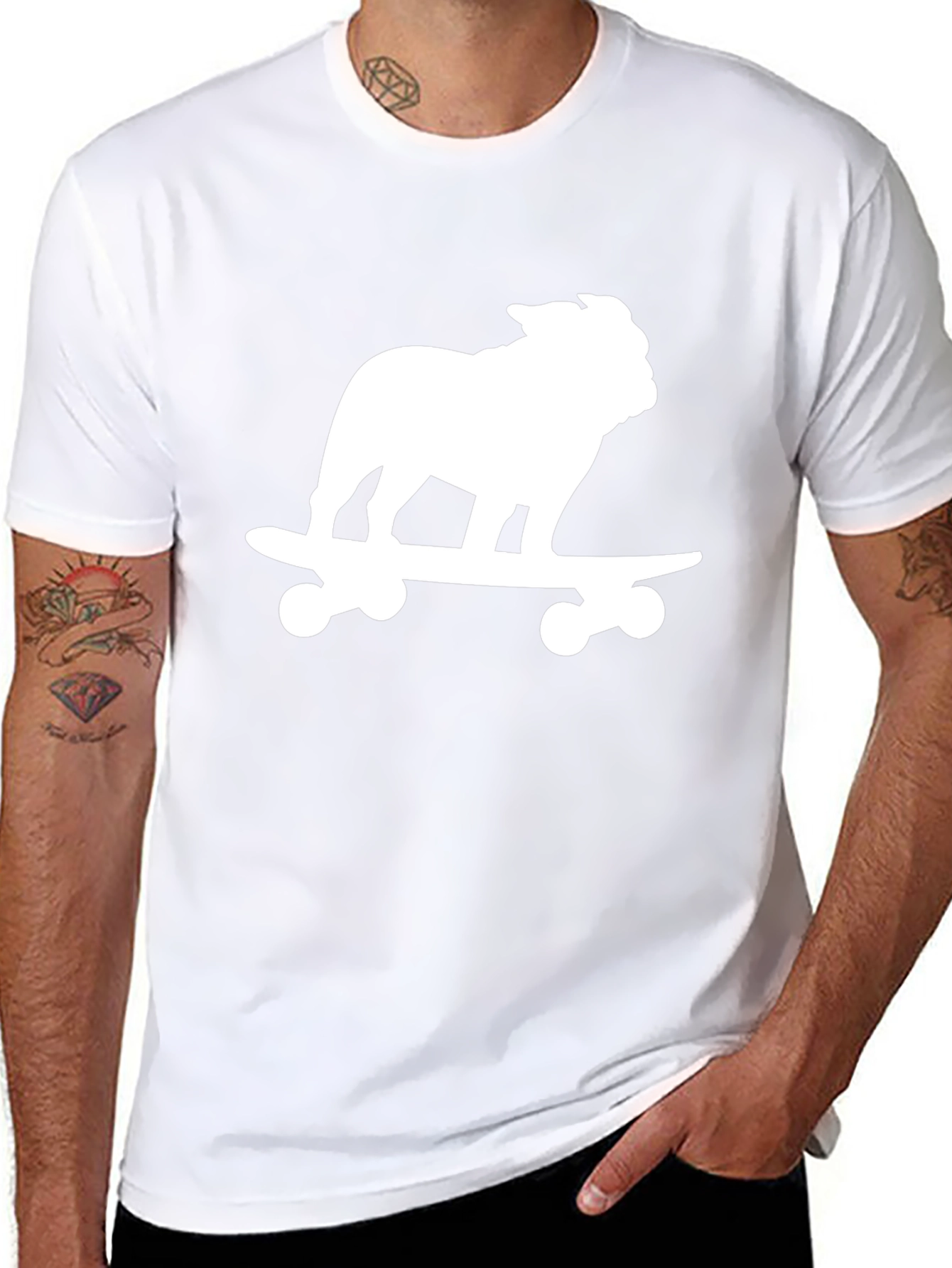 Bulldog Skateboard Black T-Shirt