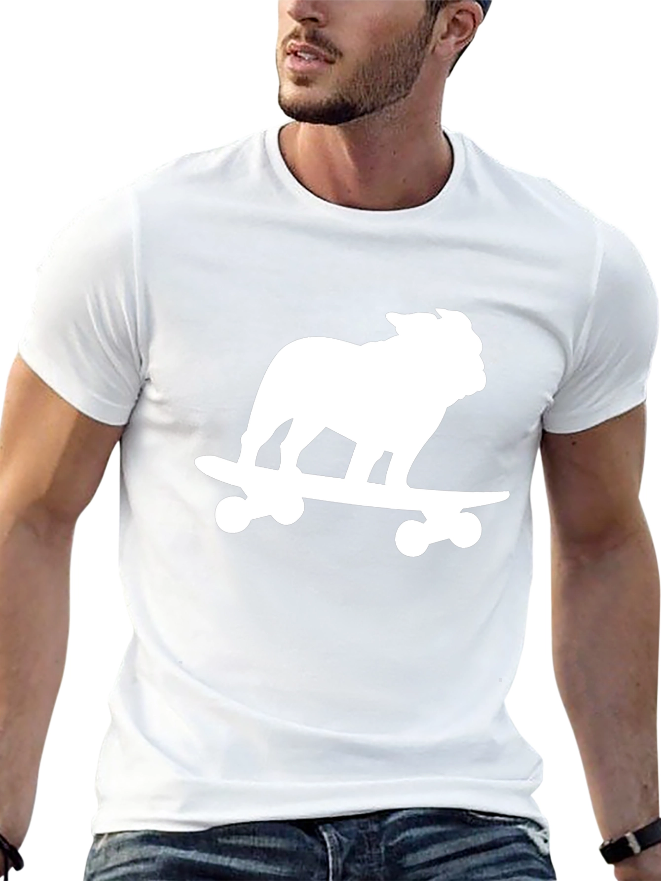 Bulldog Skateboard Black T-Shirt