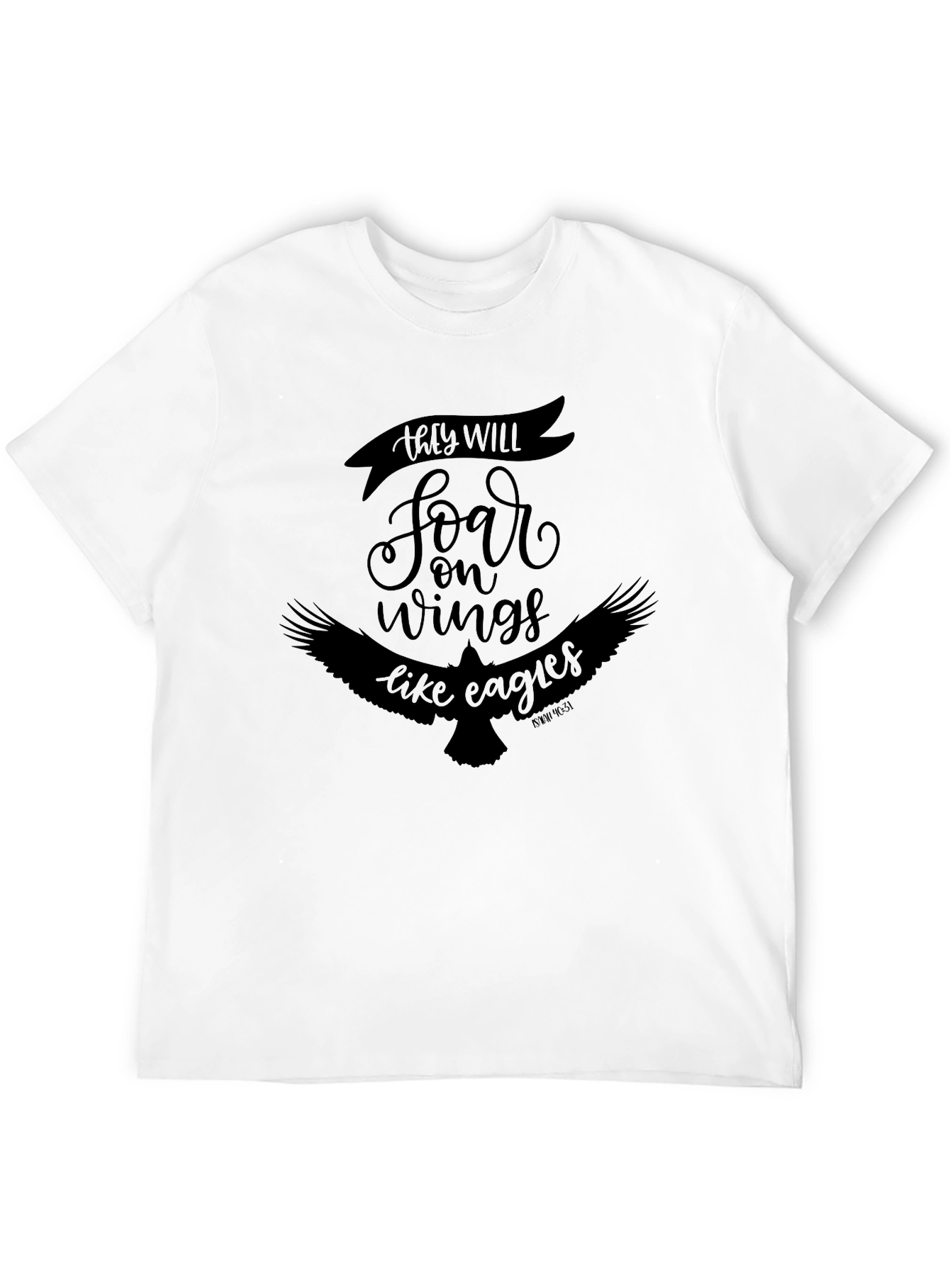 Soar On Wings Like Eagles Black Graphic Tee