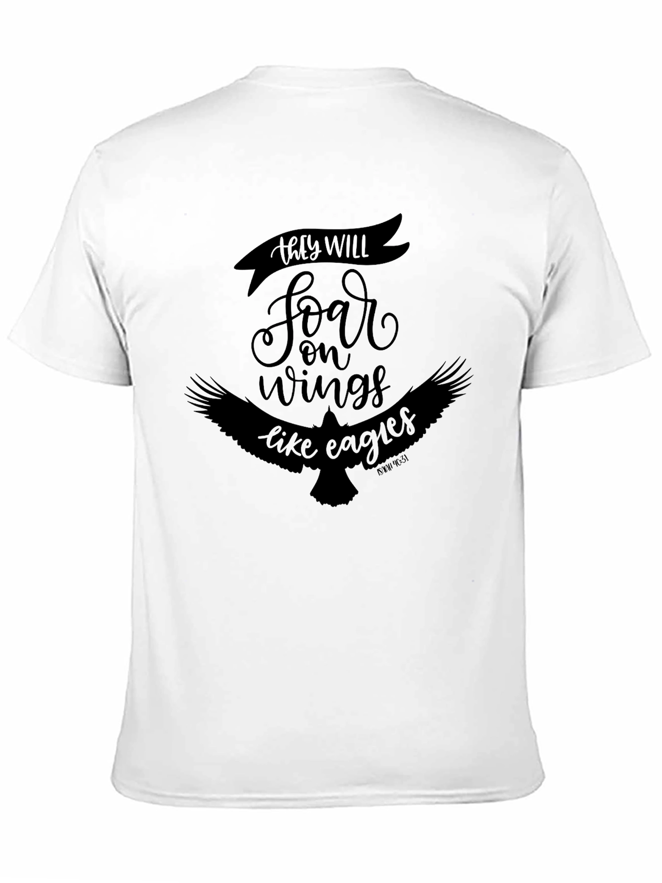 Soar On Wings Like Eagles Black Graphic Tee