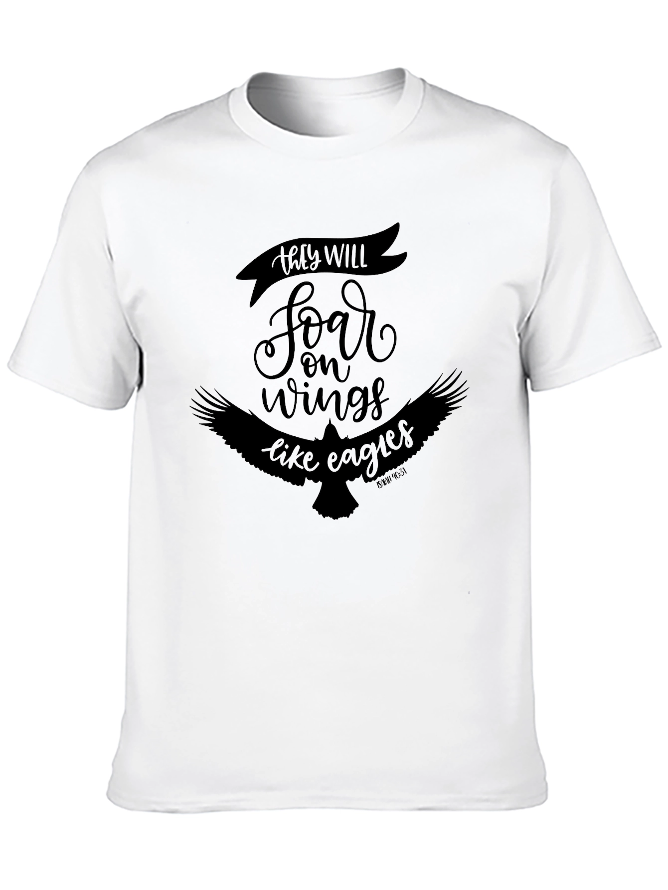 Soar On Wings Like Eagles Black Graphic Tee