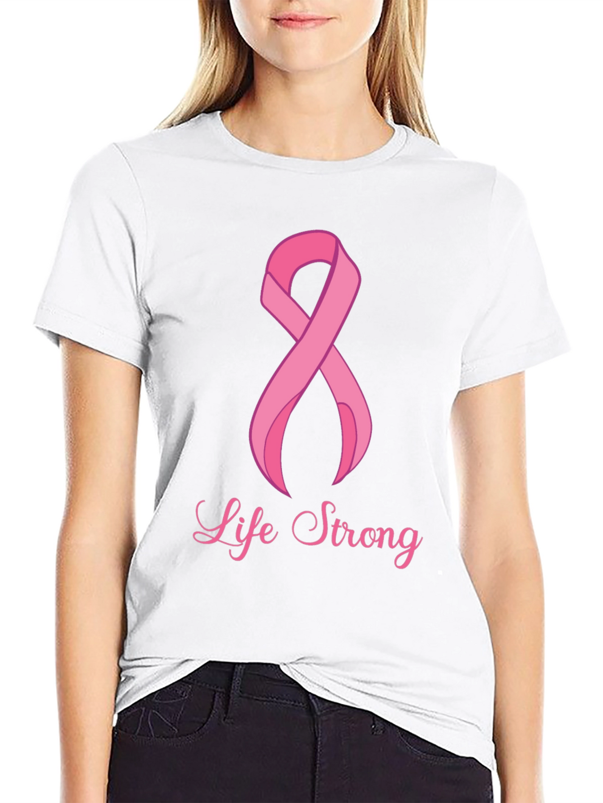 Life Strong Cancer Awareness Black T-Shirt