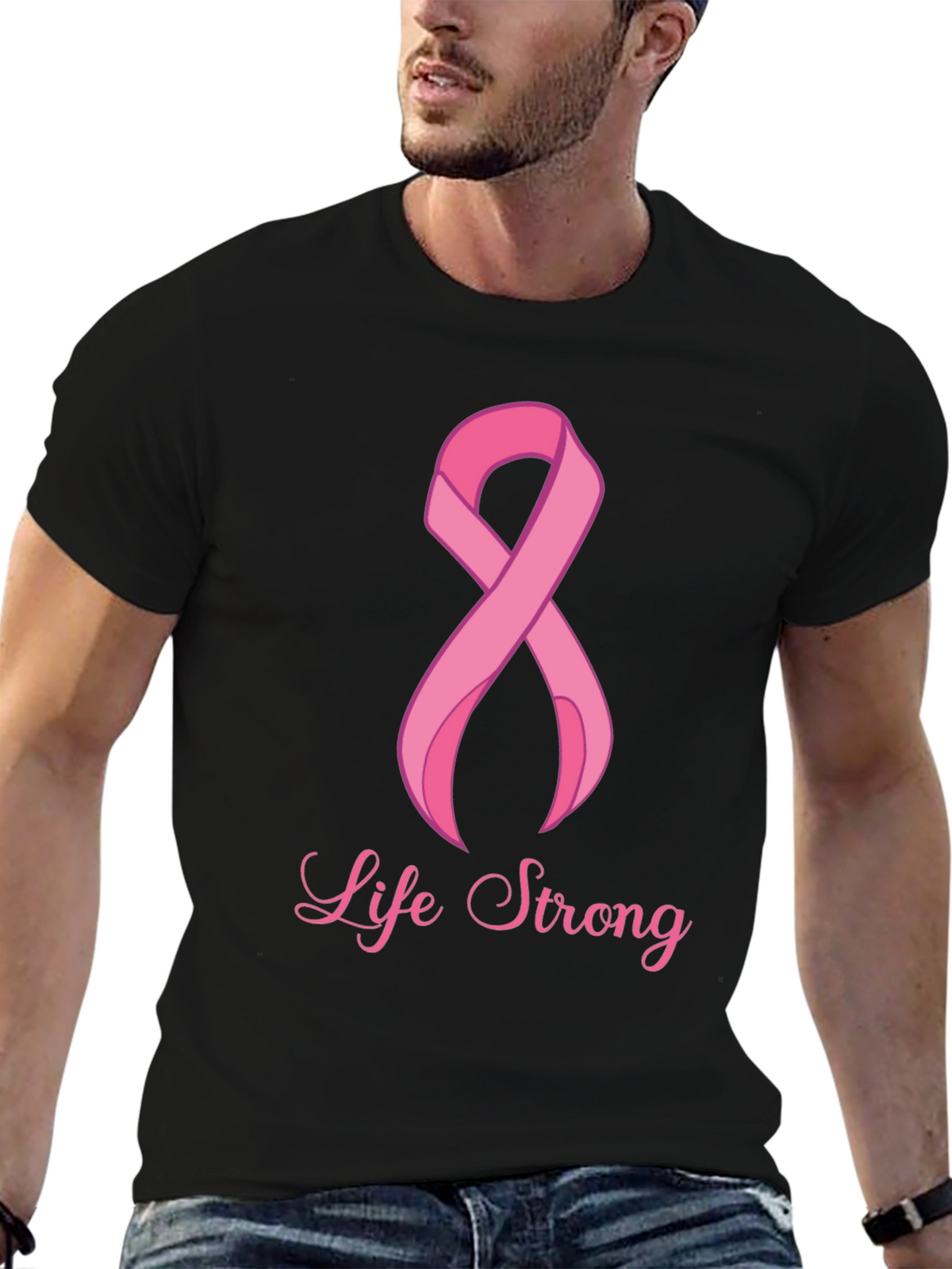 Life Strong Cancer Awareness Black T-Shirt