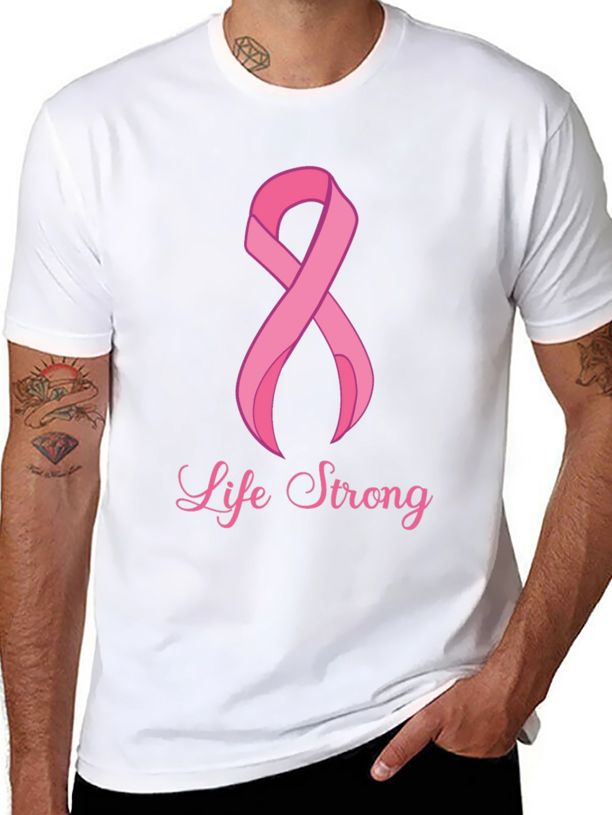 Life Strong Cancer Awareness Black T-Shirt