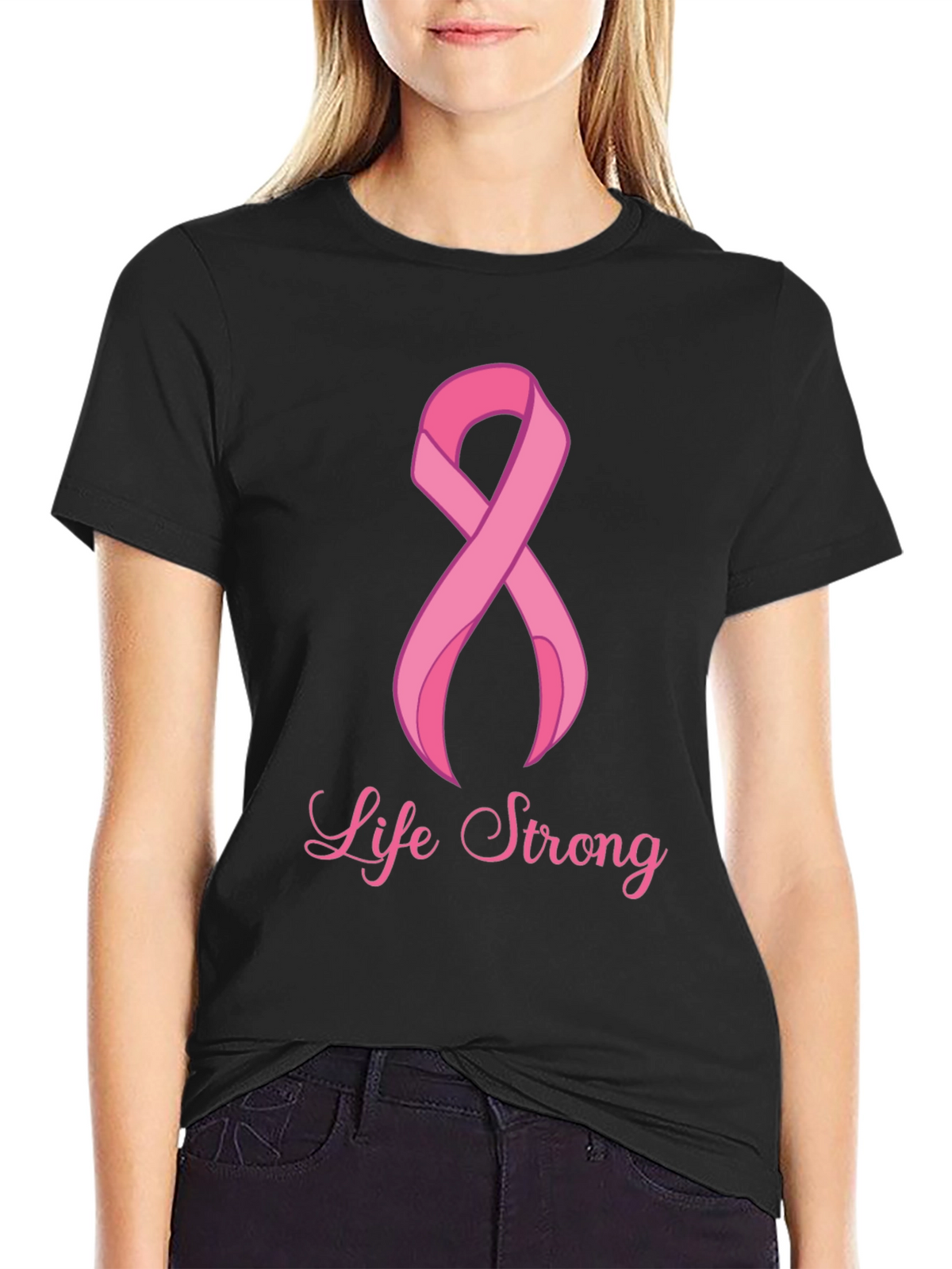 Life Strong Cancer Awareness Black T-Shirt