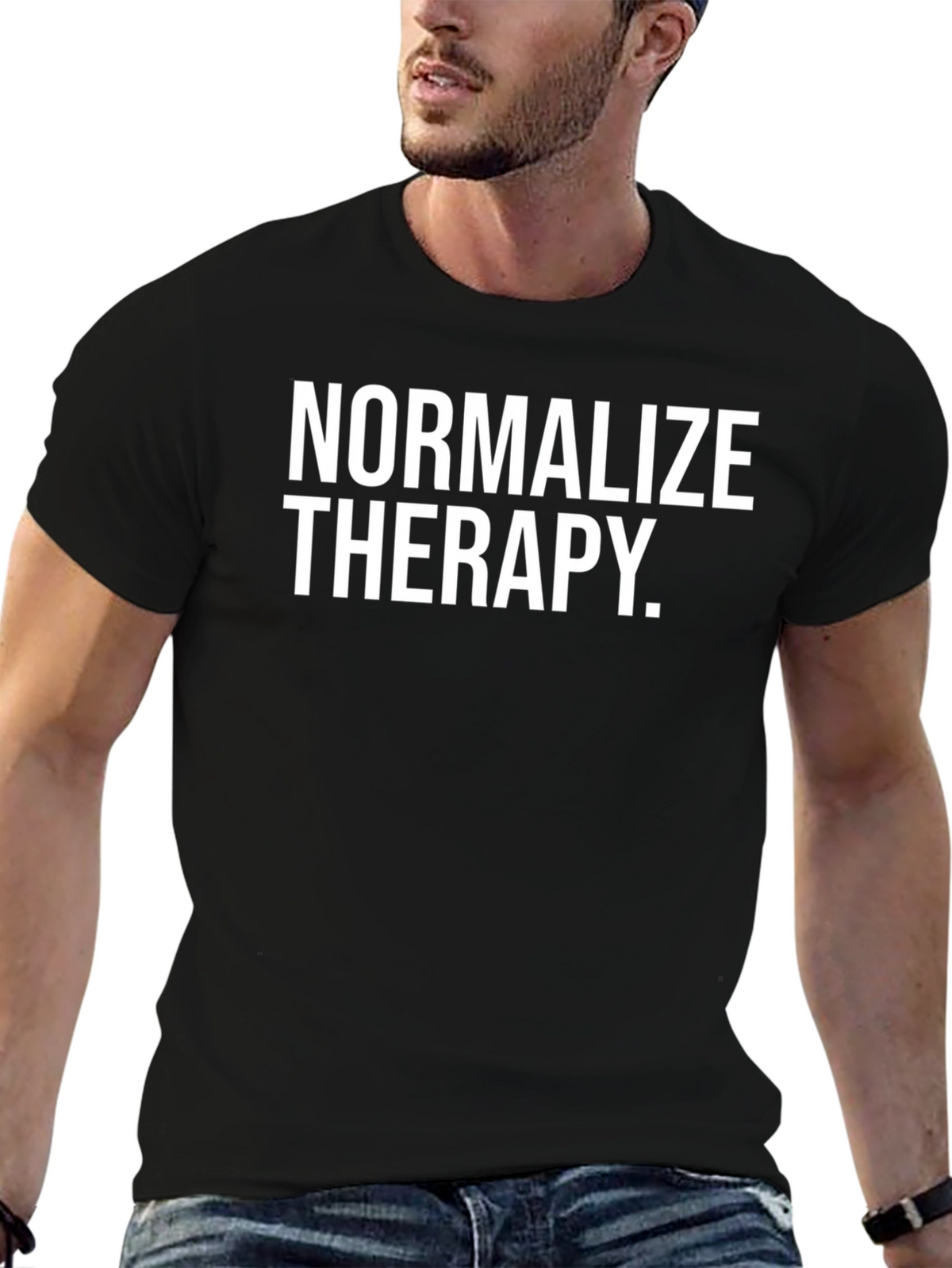 Normalize Therapy Black Graphic Tee