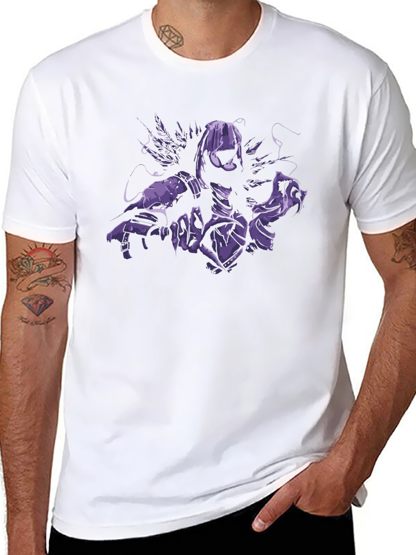 Raven Graphic Black T-Shirt for Men