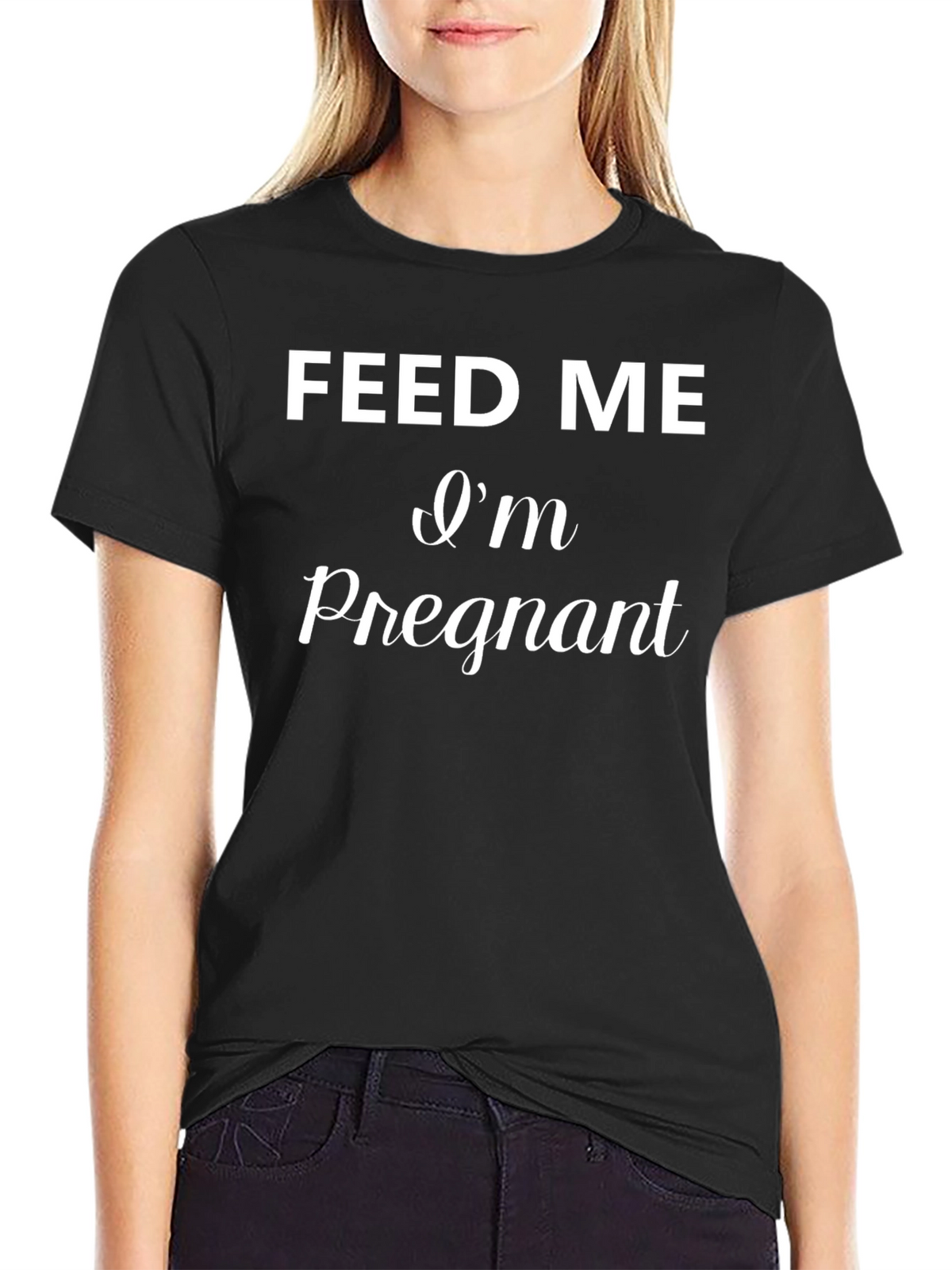 Feed Me Im Pregnant T-Shirt - Funny Maternity Tee