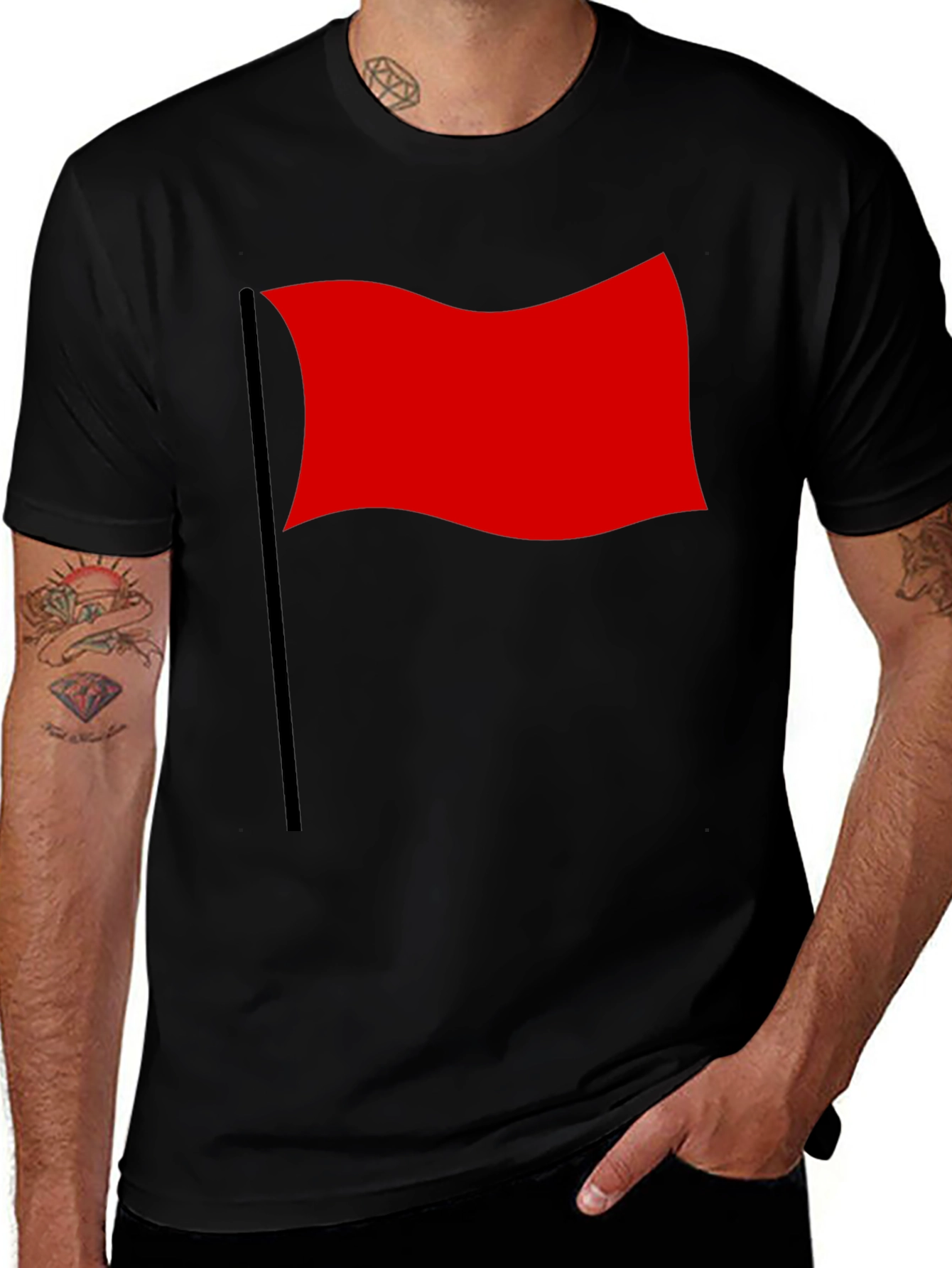 Red Flag Graphic T-Shirt - Bold & Unique Design