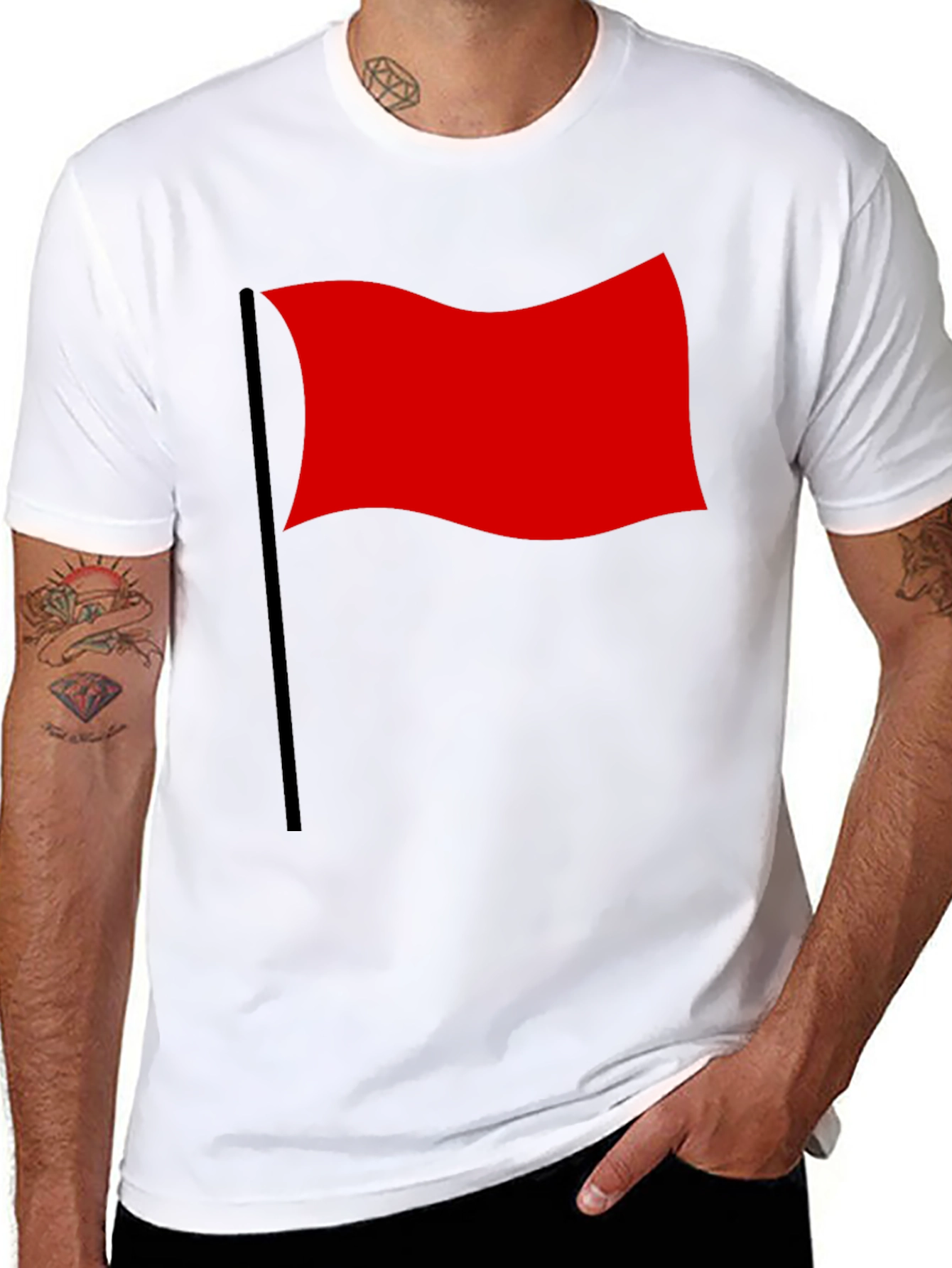 Red Flag Graphic T-Shirt - Bold & Unique Design