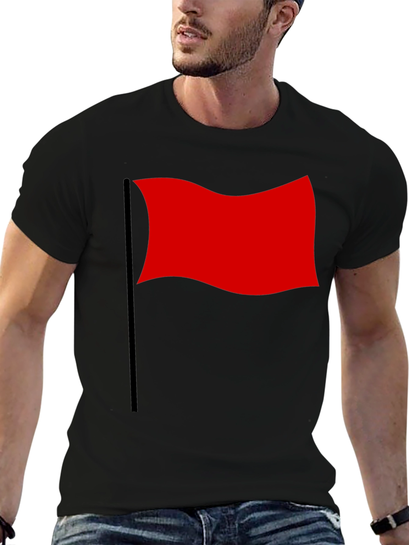 Red Flag Graphic T-Shirt - Bold & Unique Design