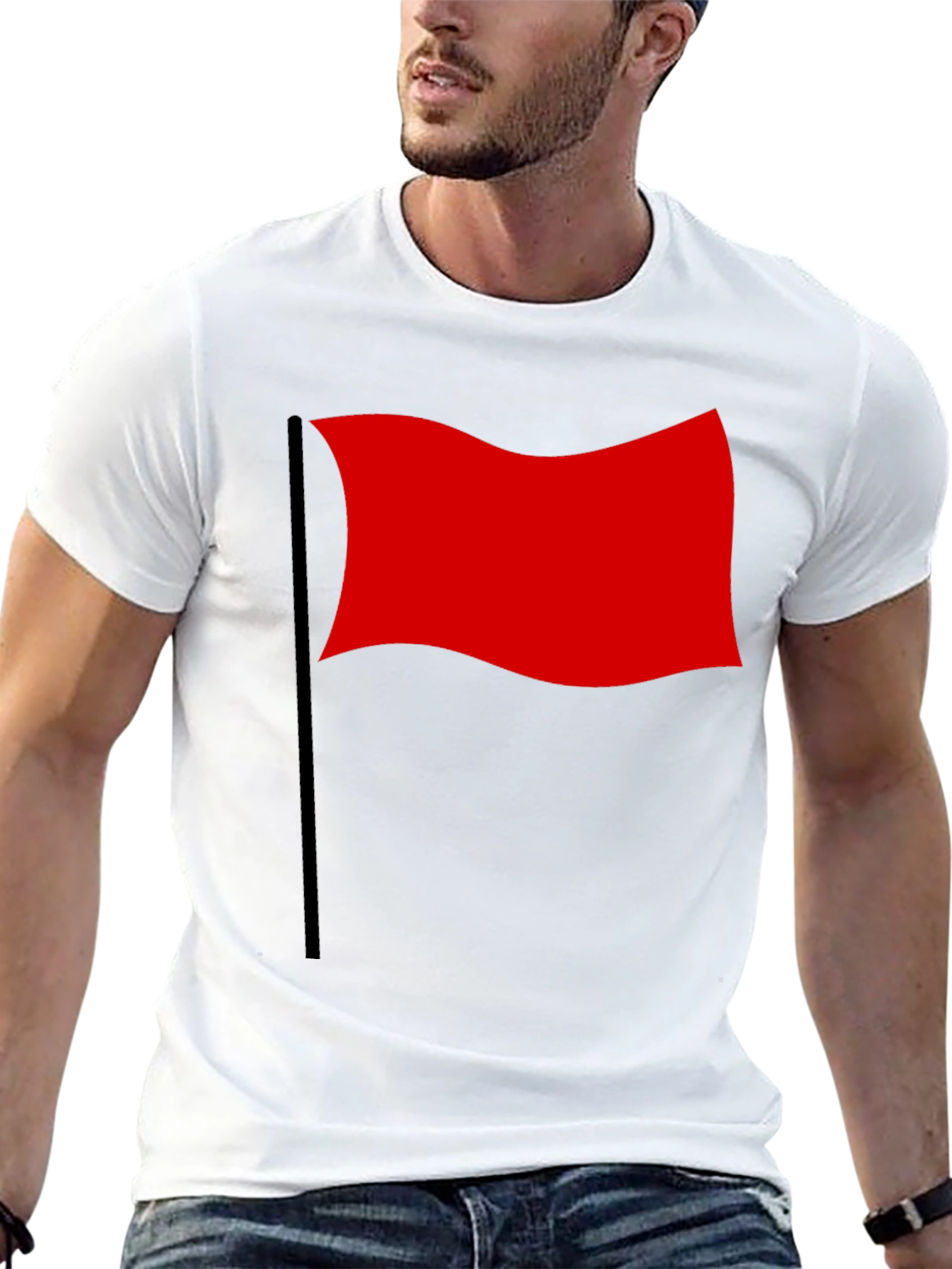 Red Flag Graphic T-Shirt - Bold & Unique Design