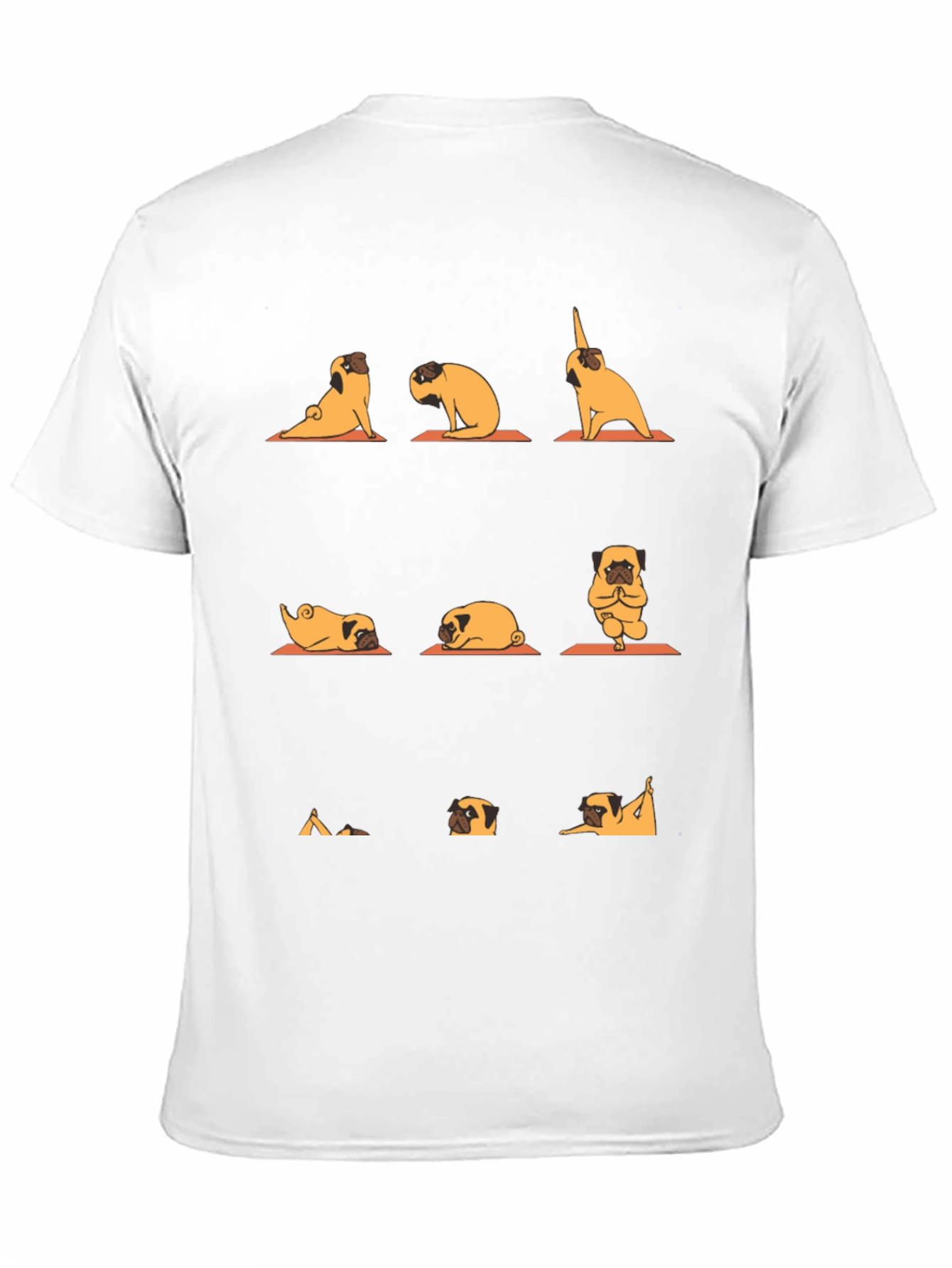 Yoga Pug Graphic Tee - Black Cotton Blend