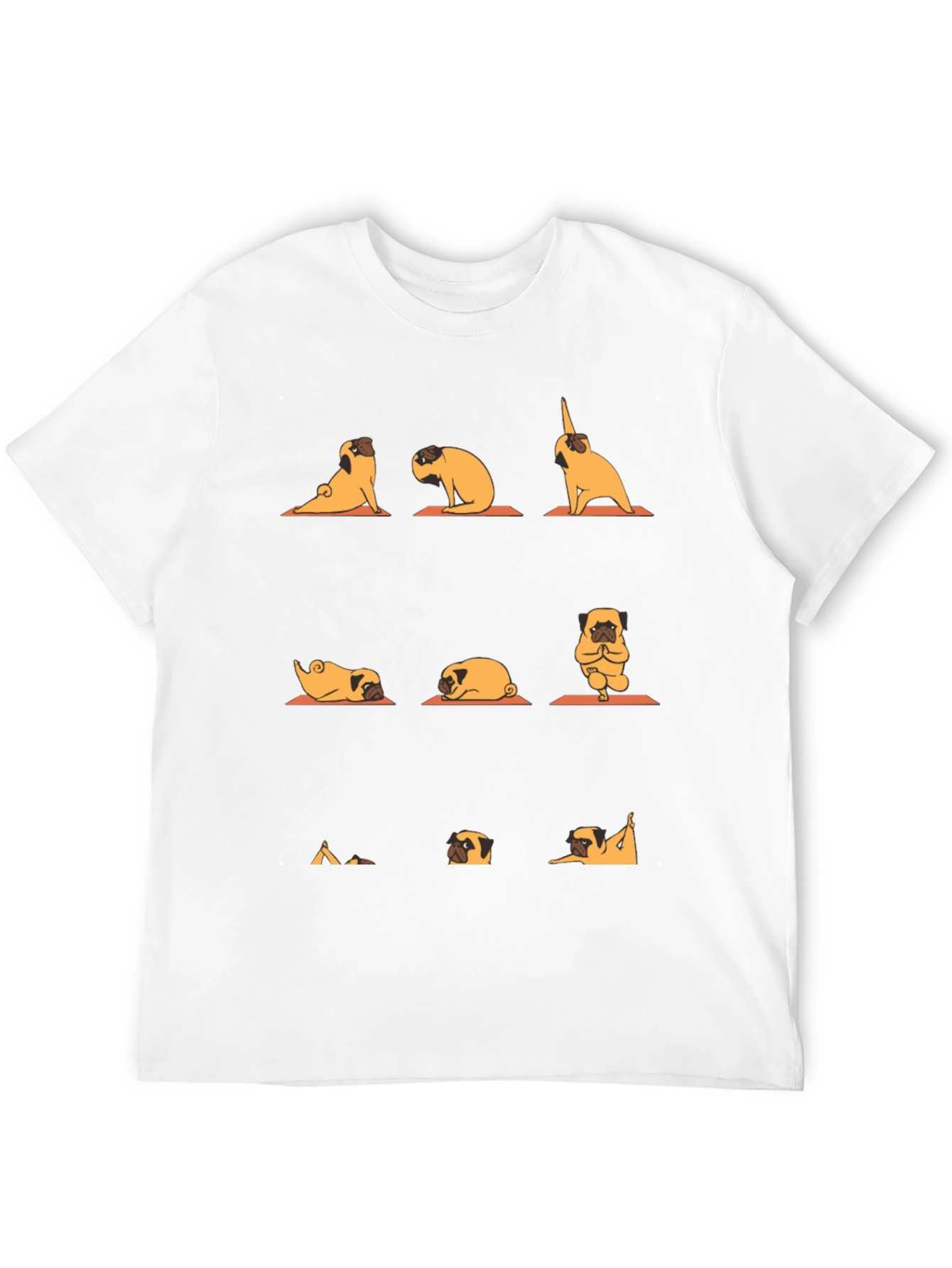Yoga Pug Graphic Tee - Black Cotton Blend