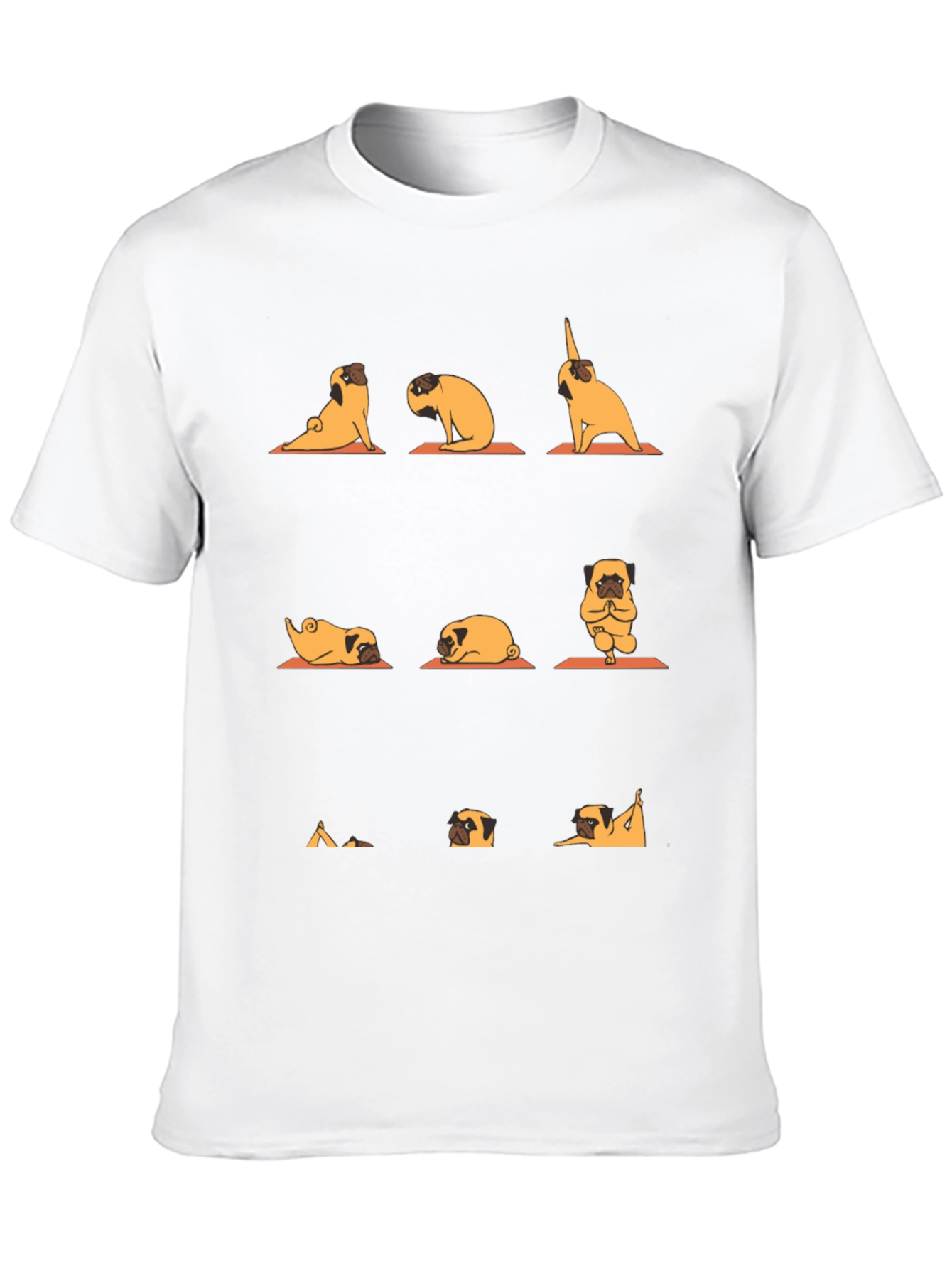 Yoga Pug Graphic Tee - Black Cotton Blend